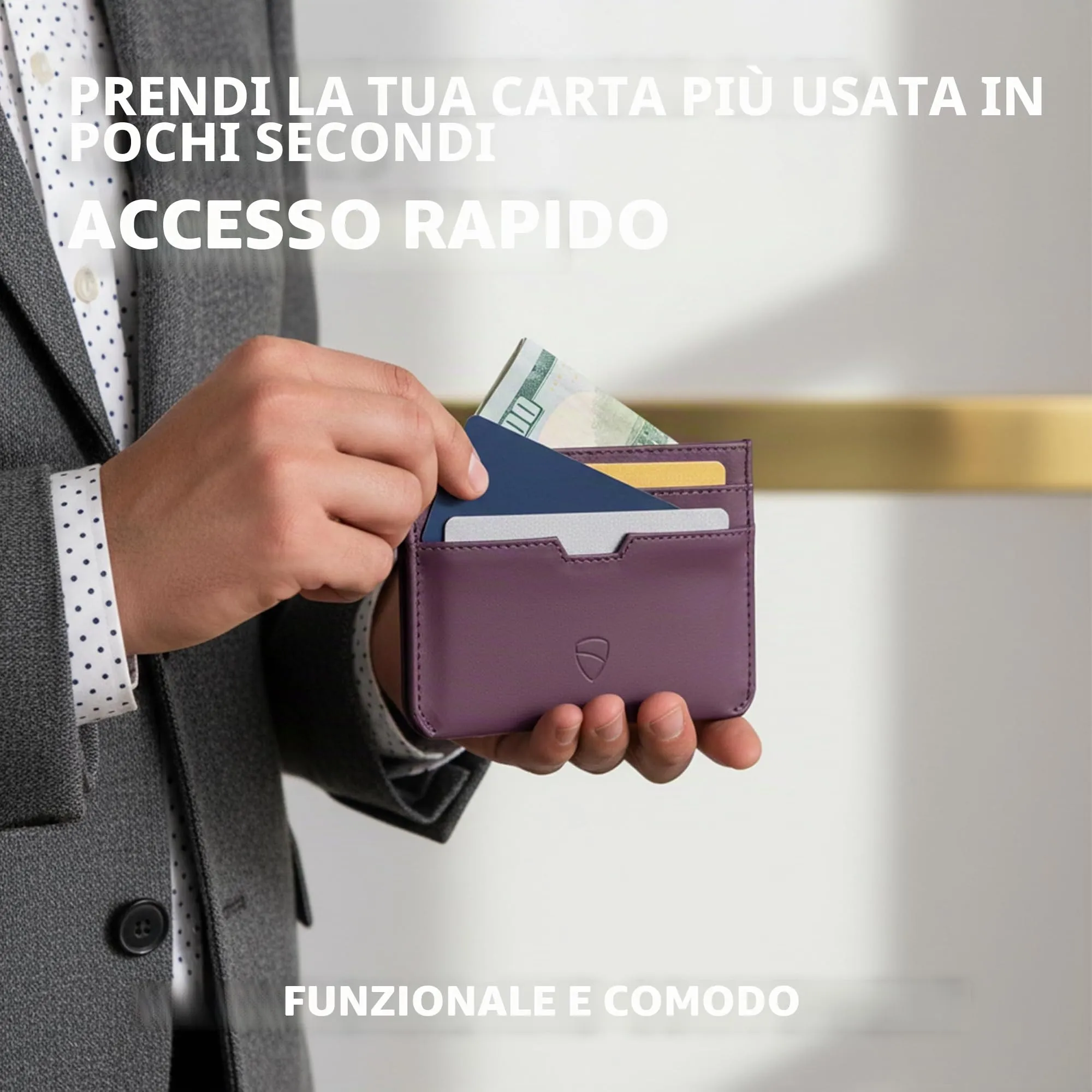 Vaultskin MOORGATE Porta Carte Uomo in Pelle con RFID, Mora - immagine 7