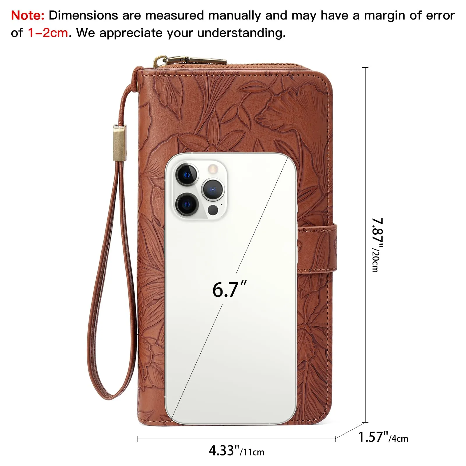 SENDEFN Portafoglio Donna Grande Capacità, Elegante Portamonete Donna Lungo, Porta Tessere Blocco RFID con Cerniera e Multi Card Slots Adatto per Cellulare - immagine 3