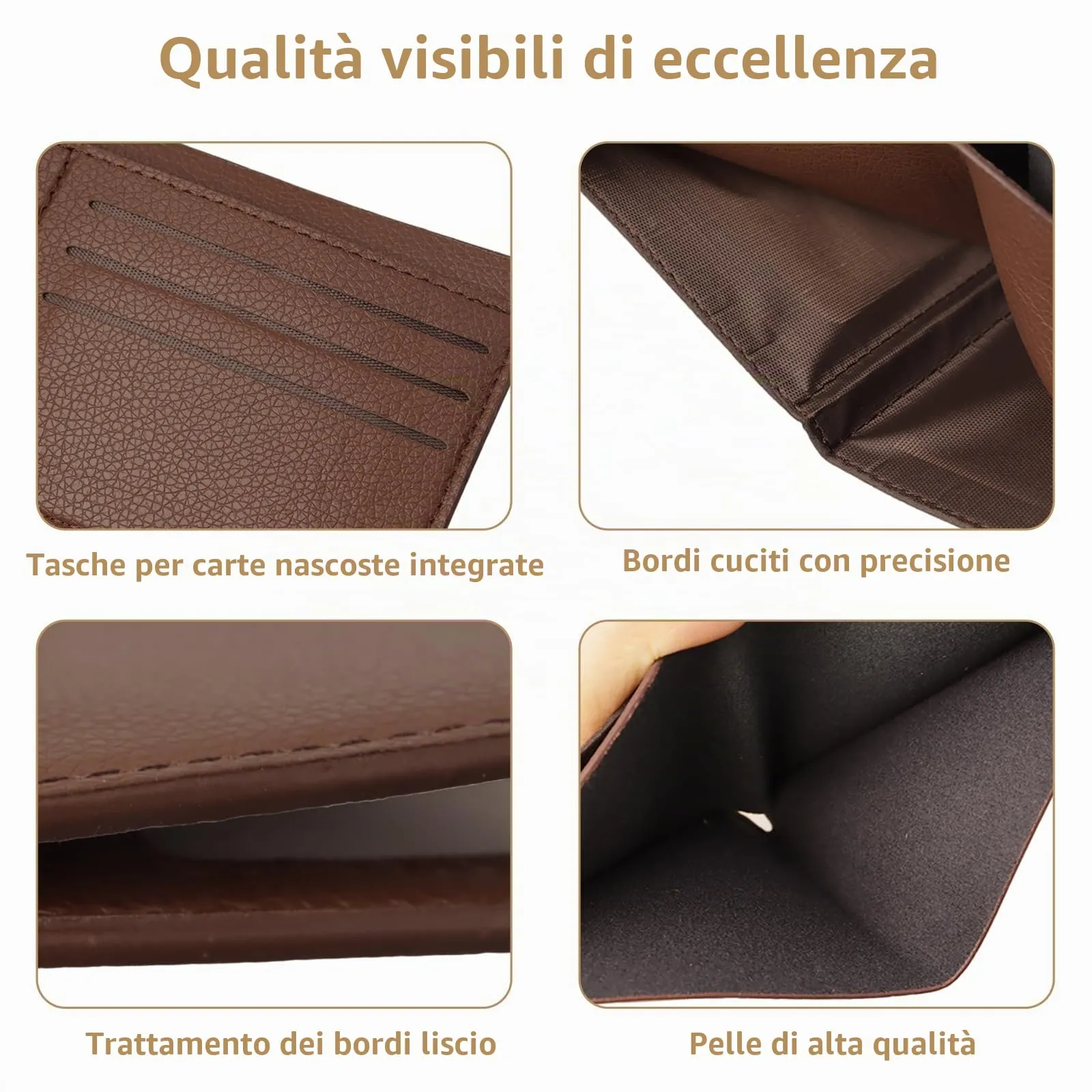 LUFFLOK Portafoglio Slim in Pelle PU, Portafoglio per Porta Carte - immagine 3