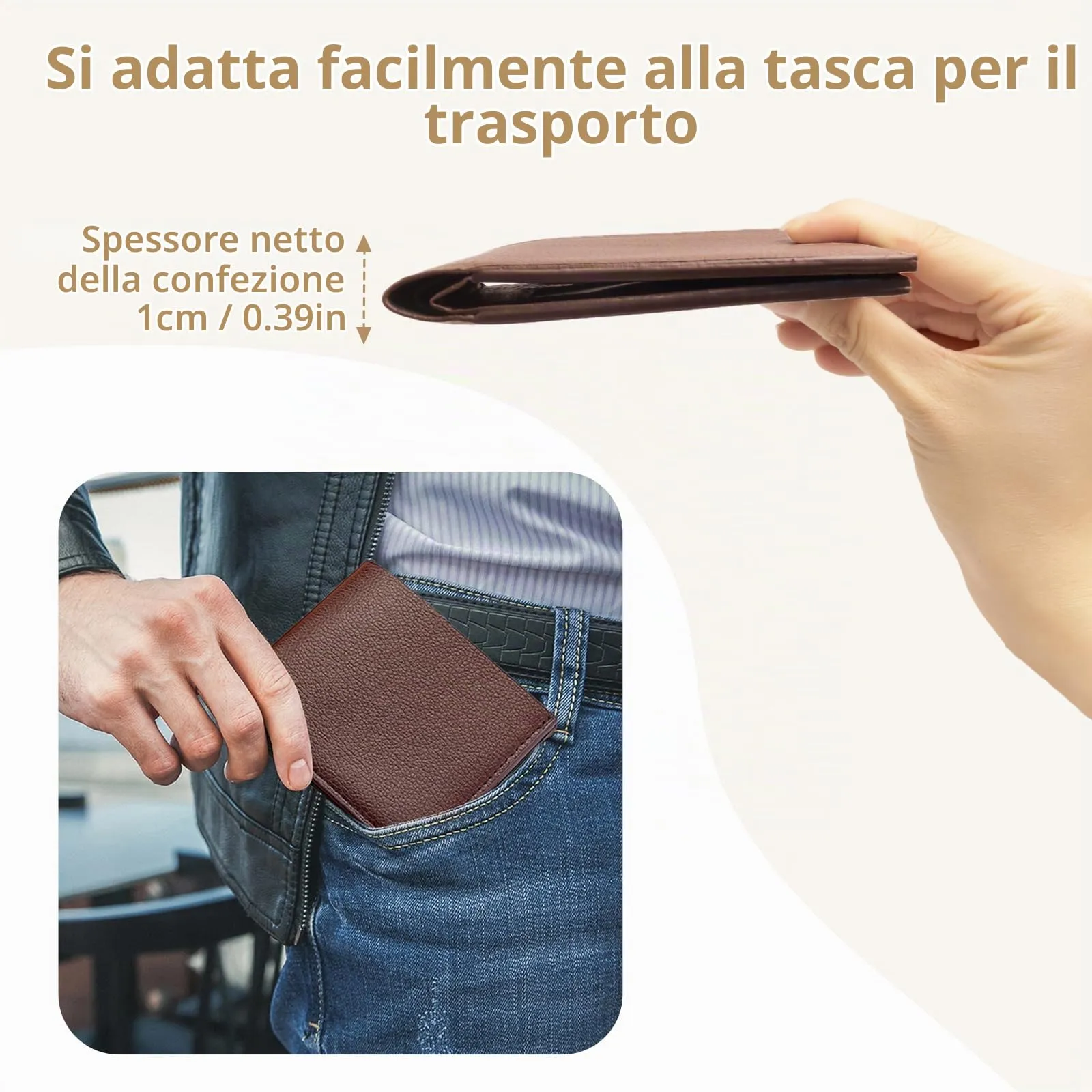 LUFFLOK Portafoglio Slim in Pelle PU, Portafoglio per Porta Carte - immagine 5
