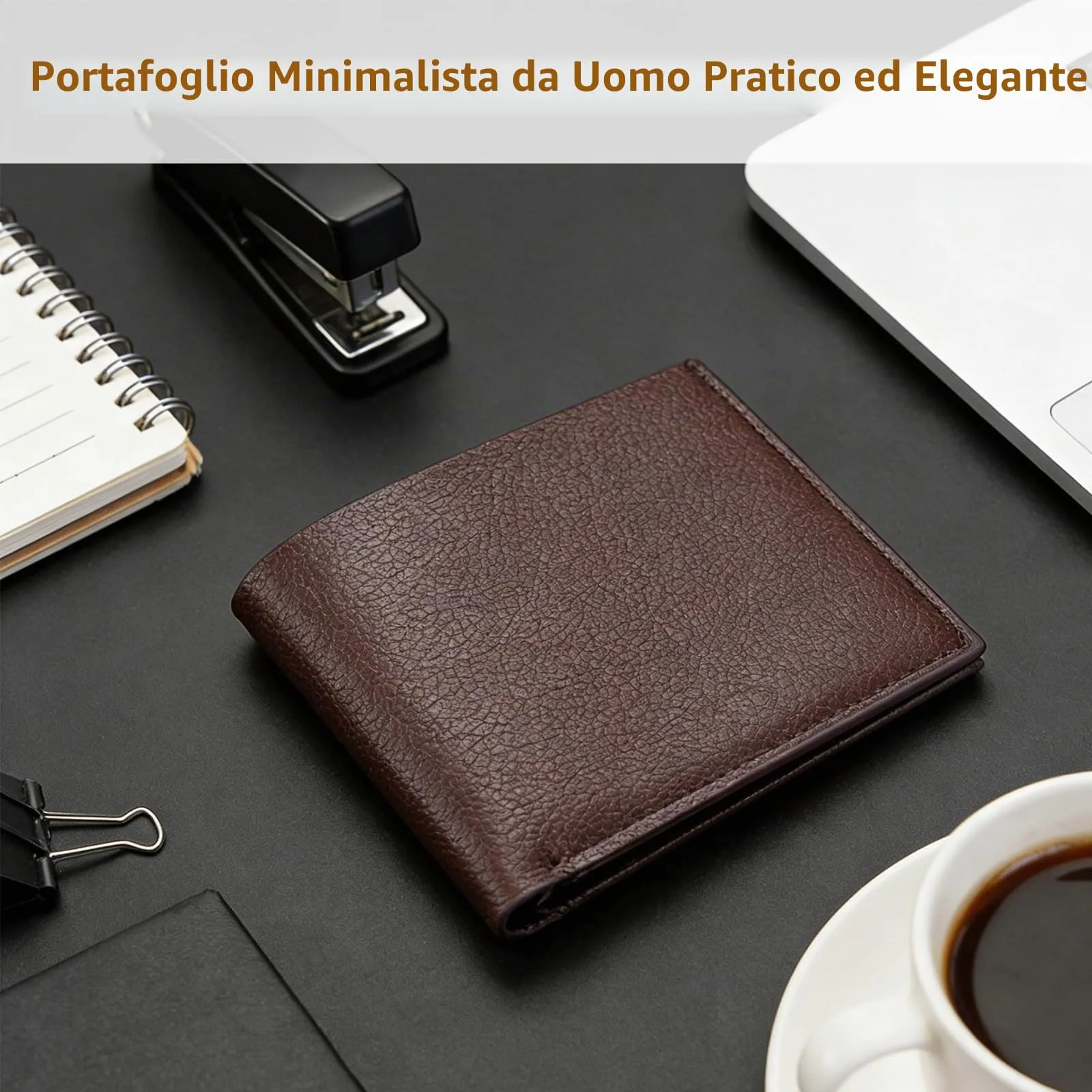 LUFFLOK Portafoglio Slim in Pelle PU, Portafoglio per Porta Carte - immagine 6