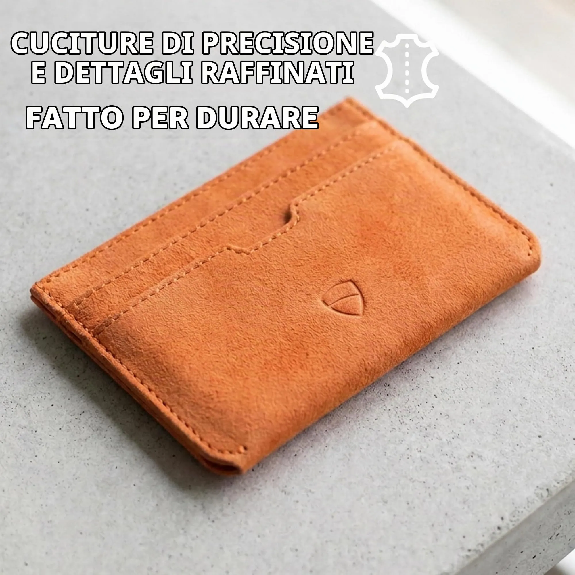 Vaultskin MOORGATE Porta Carte Uomo in Pelle con RFID, Ambra - immagine 6