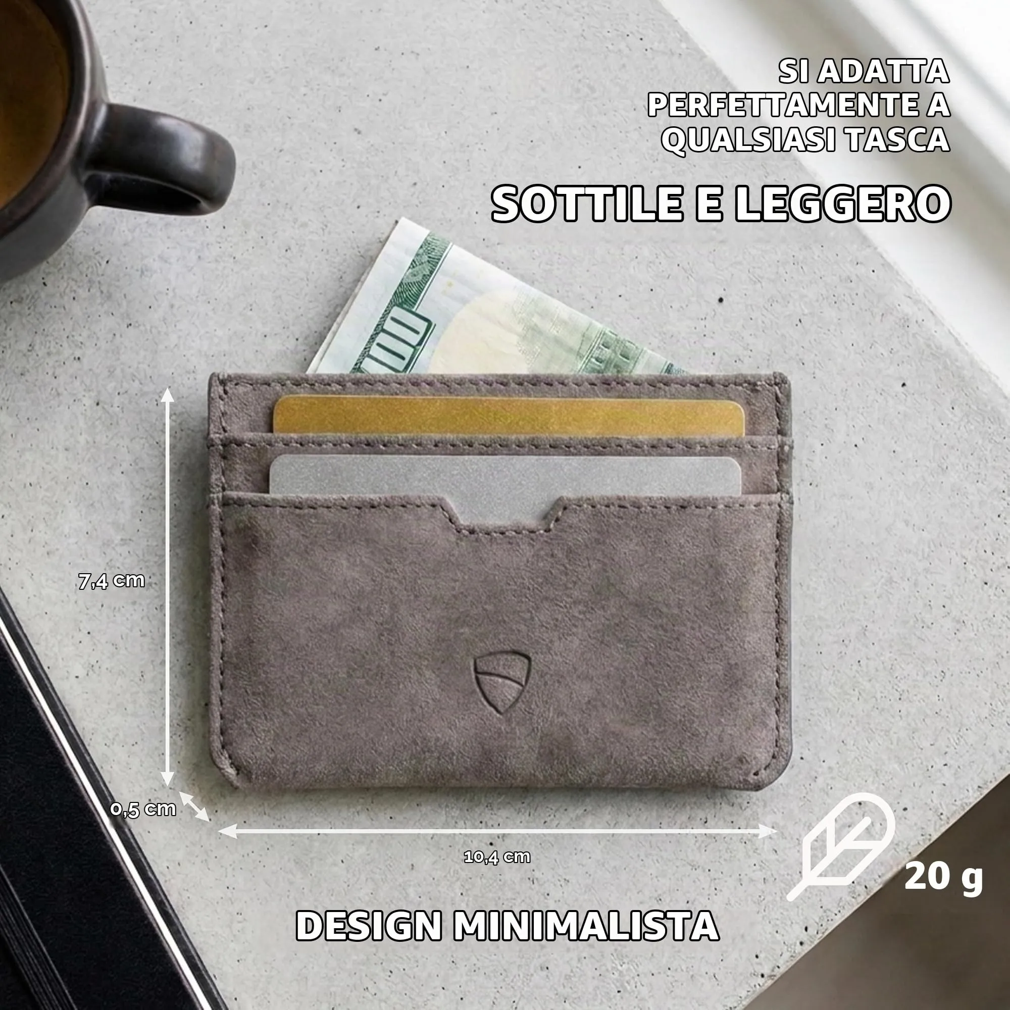 Vaultskin MOORGATE Porta Carte Uomo in Pelle con RFID, Marrone uragano - immagine 3