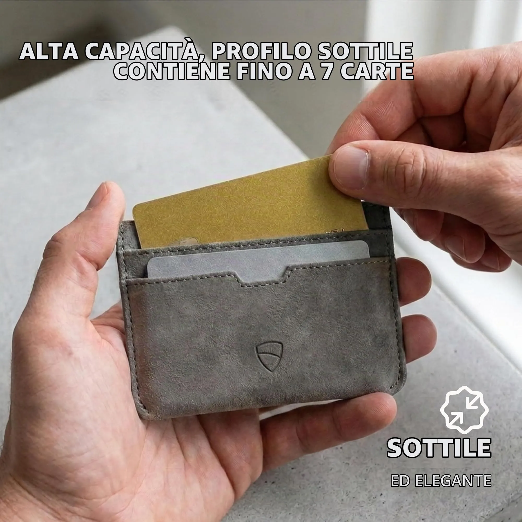 Vaultskin MOORGATE Porta Carte Uomo in Pelle con RFID, Marrone uragano - immagine 5