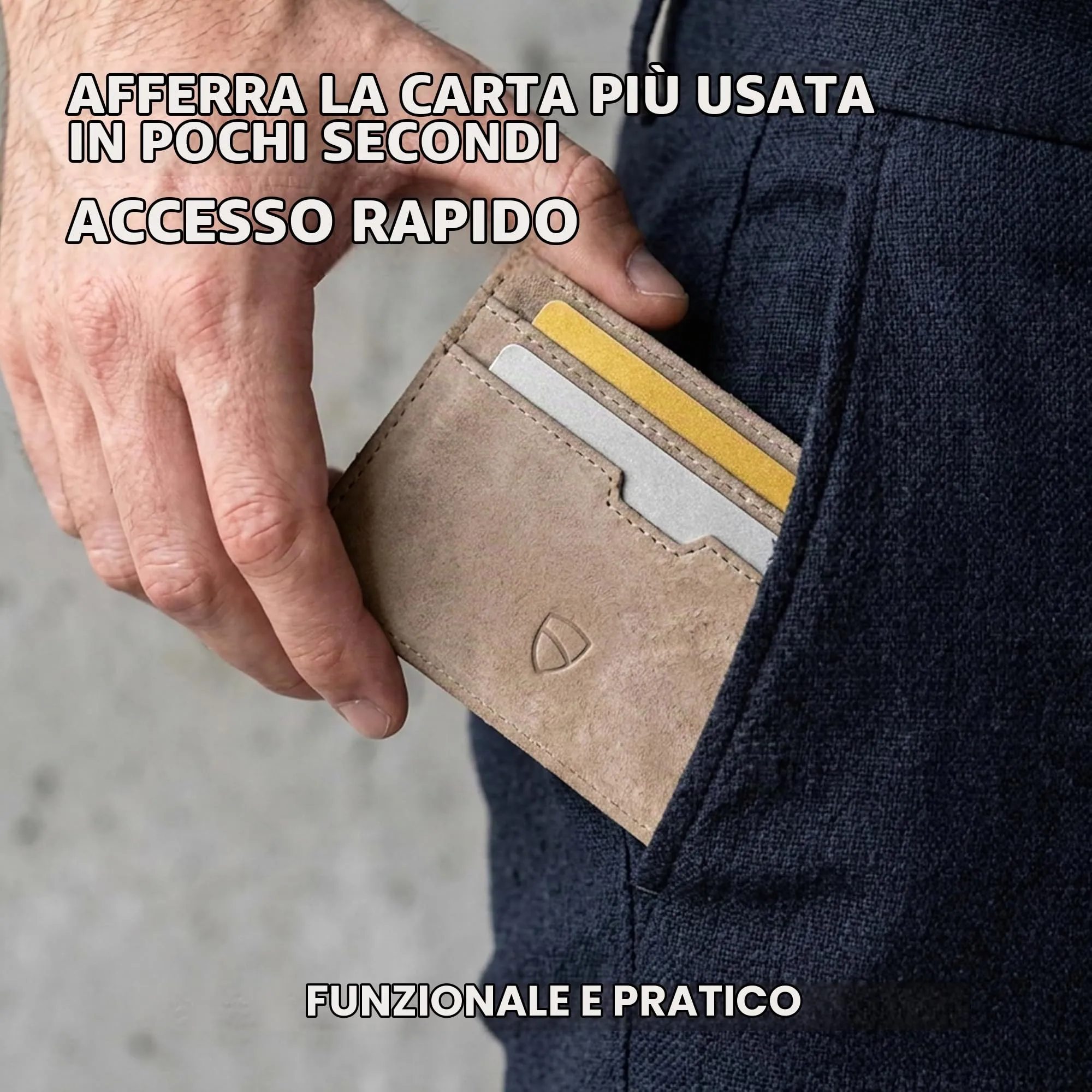 Vaultskin MOORGATE Porta Carte Uomo in Pelle con RFID, Beige - immagine 3
