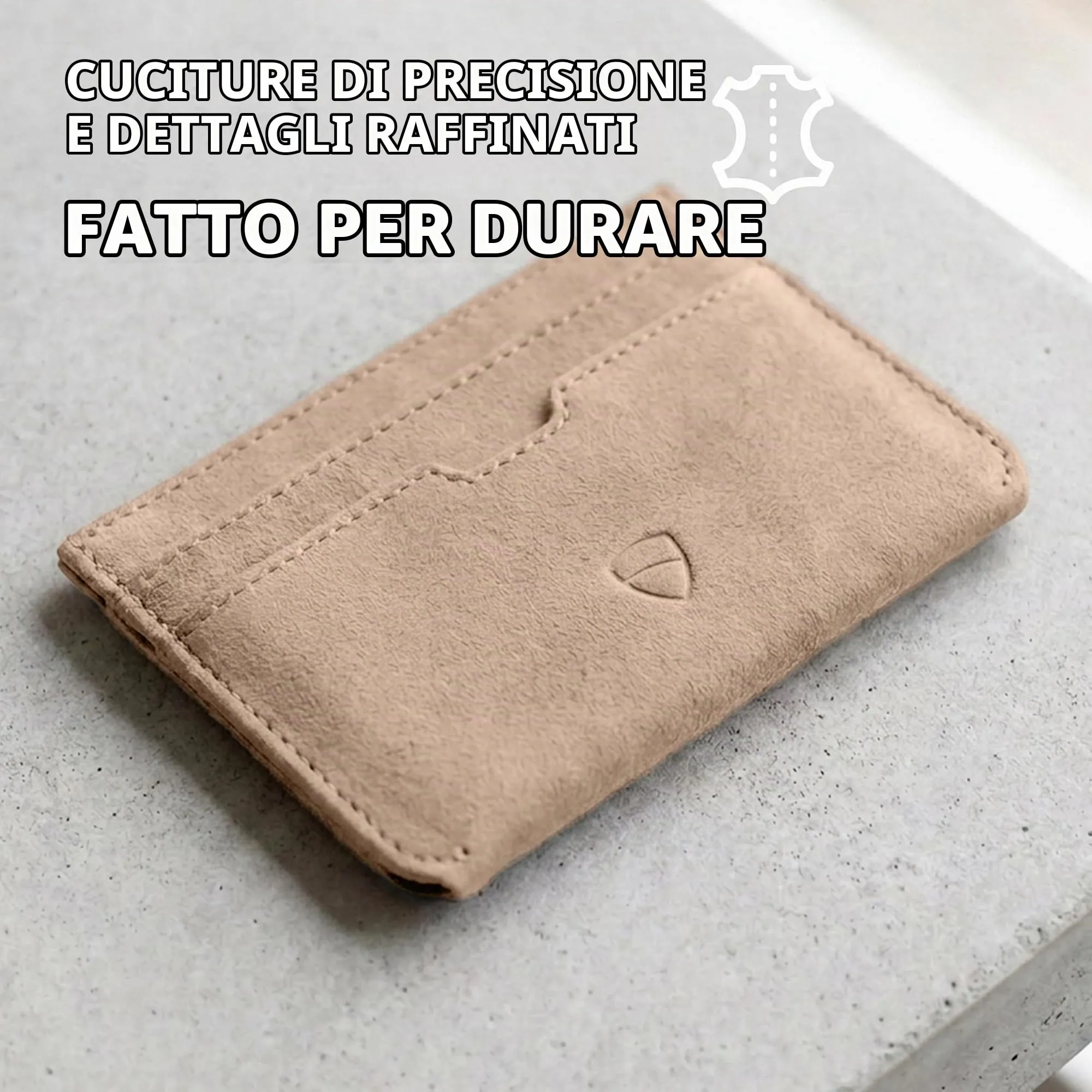 Vaultskin MOORGATE Porta Carte Uomo in Pelle con RFID, Beige - immagine 5