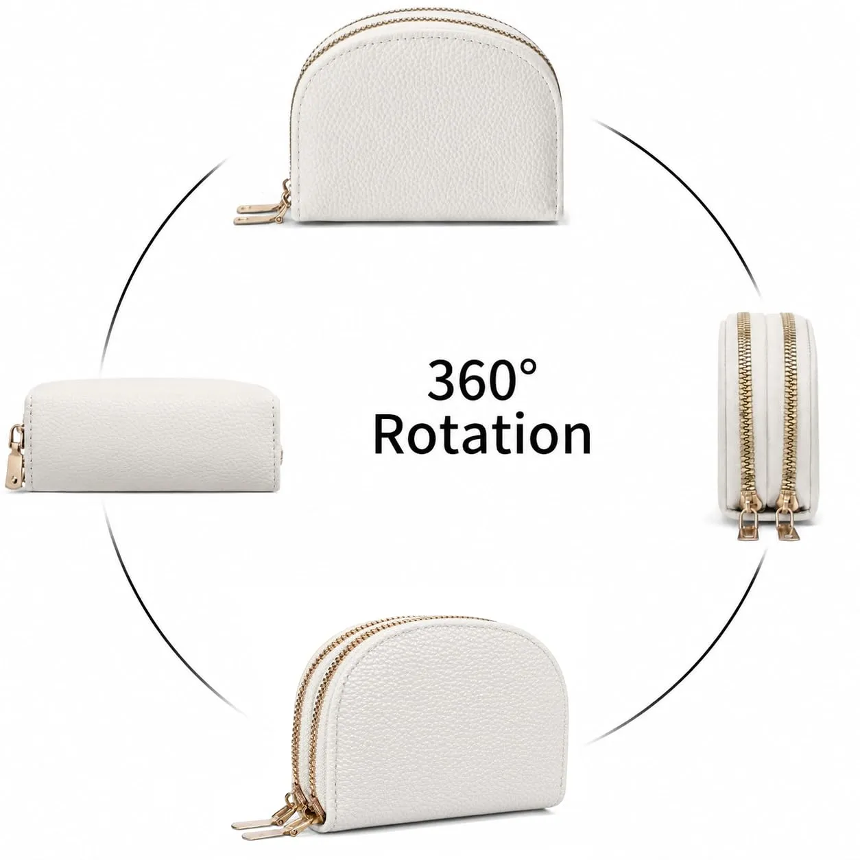 SENDEFN Portafoglio da donna con molti scomparti, con chiusura lampo - immagine 5