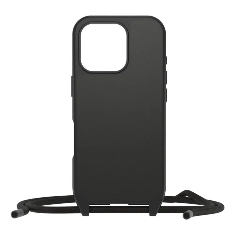 Custodia OtterBox React Nylon Nera con Cordino per iPhone 16 Pro - immagine 1