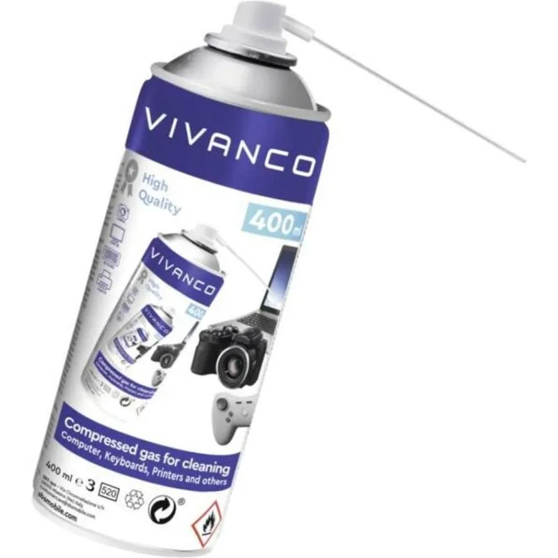 Pulitore aria compressa Vivanco 400 ml Bianco/Azzurro - immagine 1