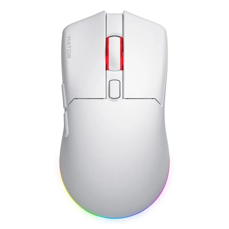 Mouse HATOR Pulsar 4 Gaming 2,4 GHz Bluetooth USB 16000 DPI Bianco RGB - immagine 1