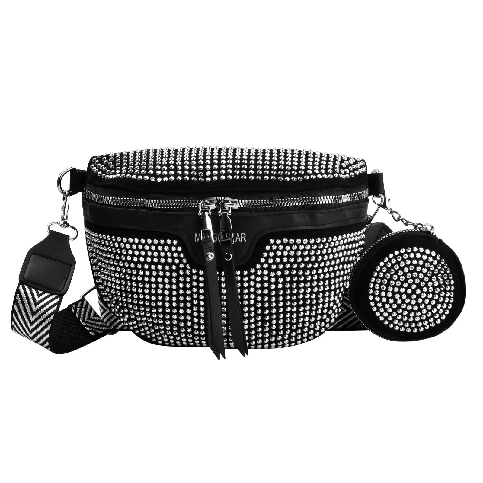 Cozlly Marsupio da Donna, Borsa Tracolla Donna Crossbody Bag, Marsupio in Pelle con Cinturino Regolabile, Donna Piccola Borsetta, Marsupio Sportiva, Borsa a Spalla con Tracolla Ampia (Argento) - immagine 1