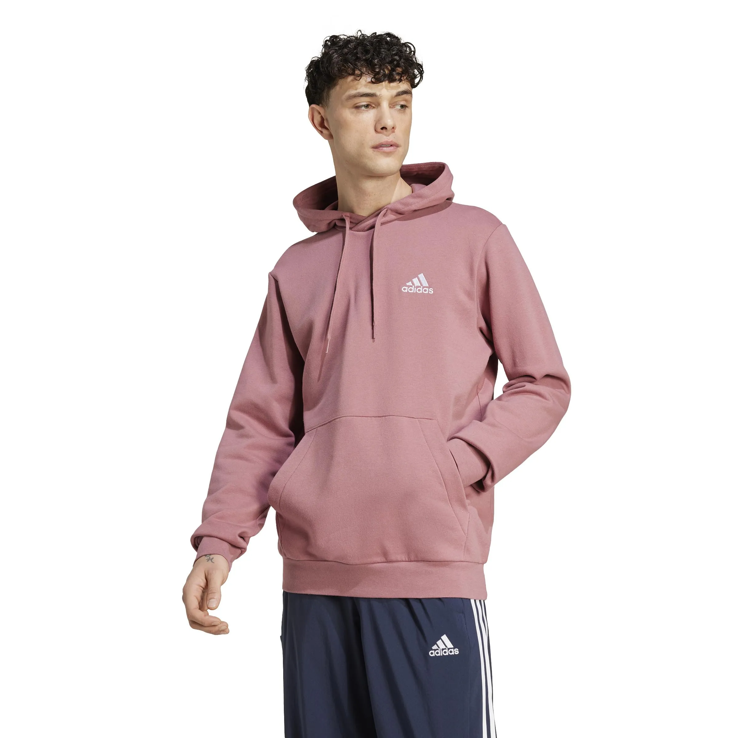 adidas Essentials Fleece Hoodie Felpa con cappuccio, Preloved Crimson F24, XL Uomo - immagine 1