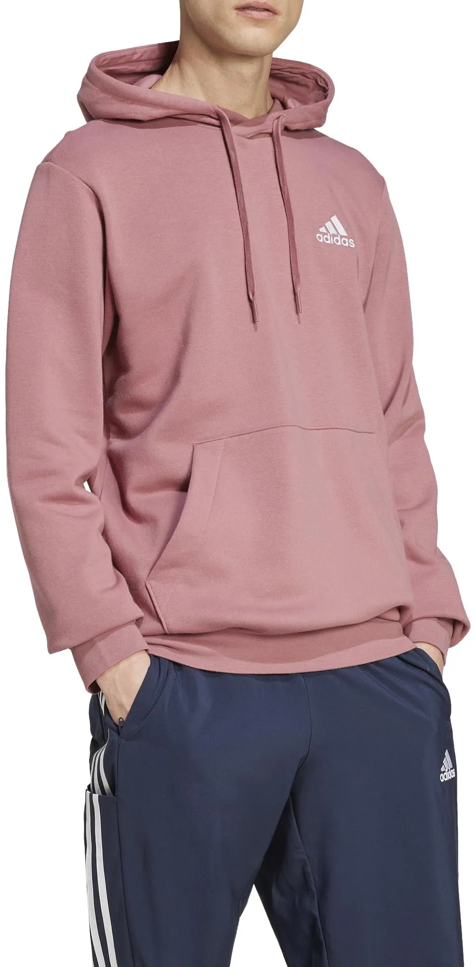 adidas Essentials Fleece Hoodie Felpa con cappuccio, Preloved Crimson F24, XL Uomo - immagine 3