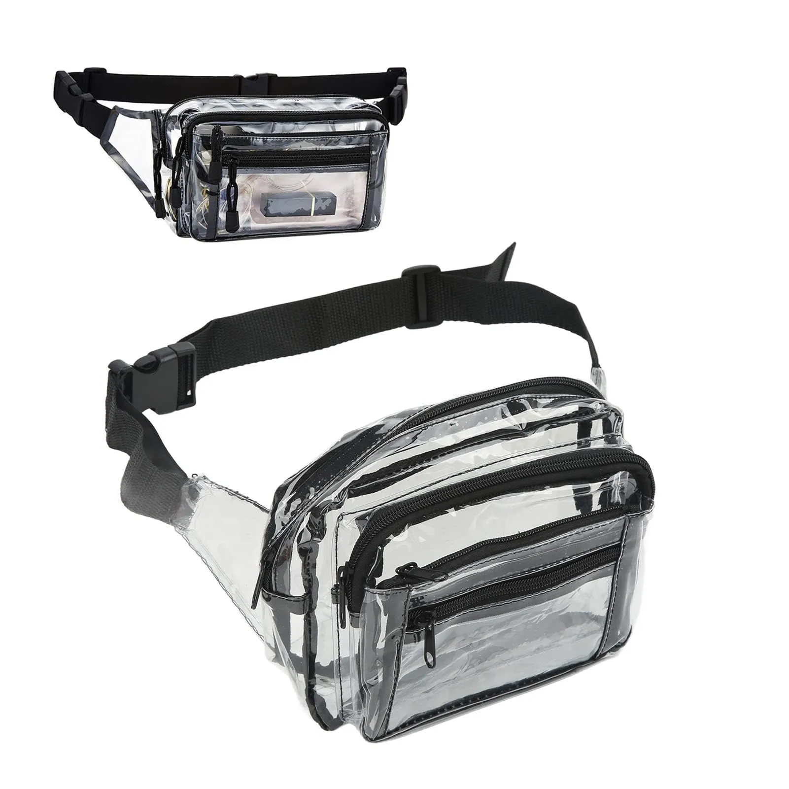 HERCHR Marsupio Trasparente Donna Uomo Piccolo Impermeabile Borsa Trasparente con Tracolla Regolabile per Viaggi, Spiaggia, Eventi - immagine 7