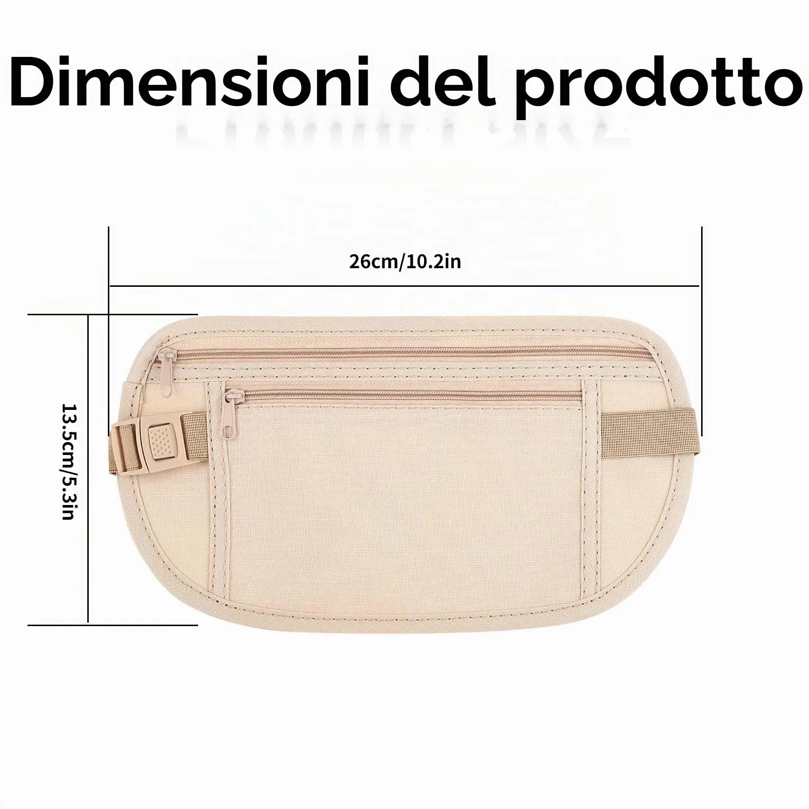Marsupio a Pancia Piatta 2 Pezzi, Cintura Portasoldi per Donna Uomo - immagine 2