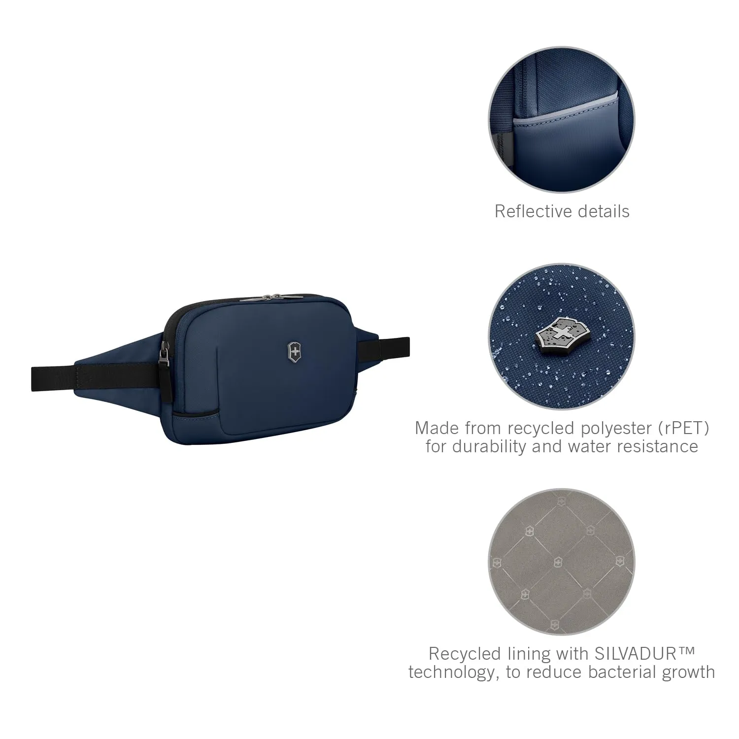 Victorinox Altmont Modern Belt Bag, Borsa da Cintura con Tasca per Cellulare, Marsupio, Accessorio da viaggio, Sicuro, Sottile, Uomo/Donna, Blu - immagine 5