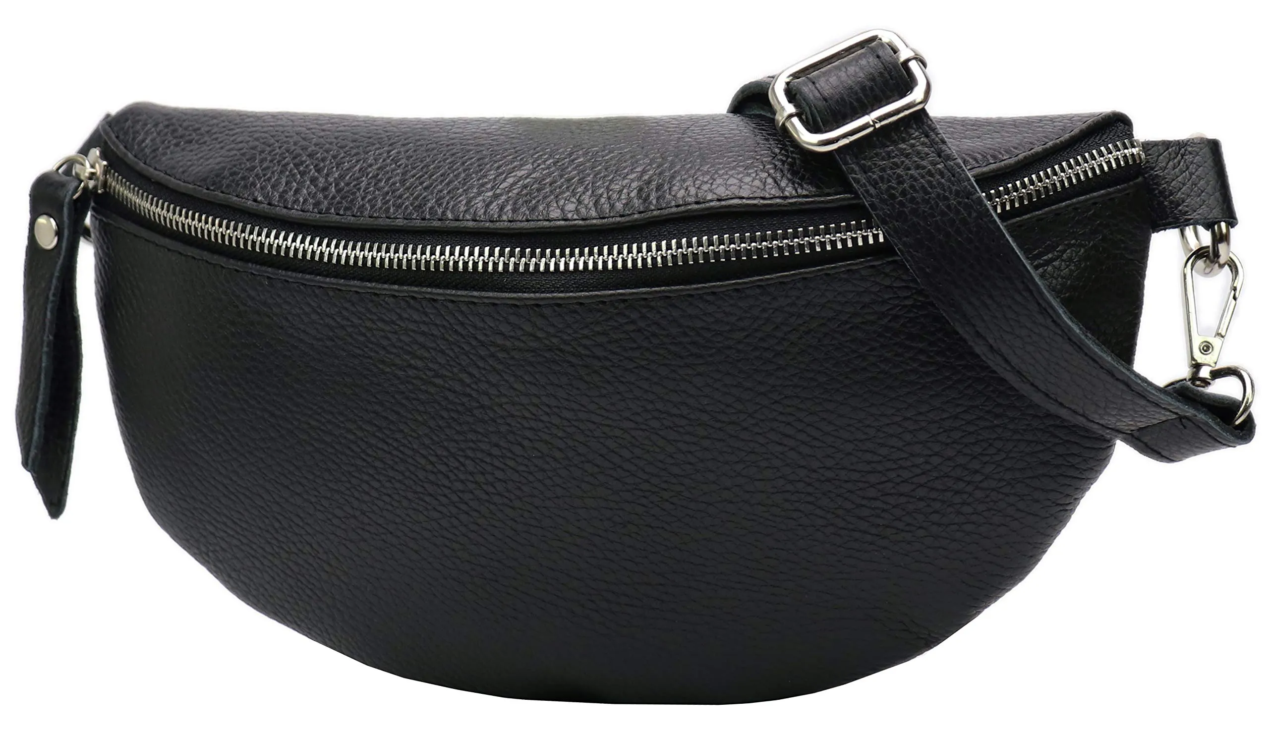 SH Leder ® Karla G359 - Marsupio in vera pelle, marsupio da viaggio, di dimensioni medie, 27 x 15 cm, unisex, Nero , Medium - immagine 2