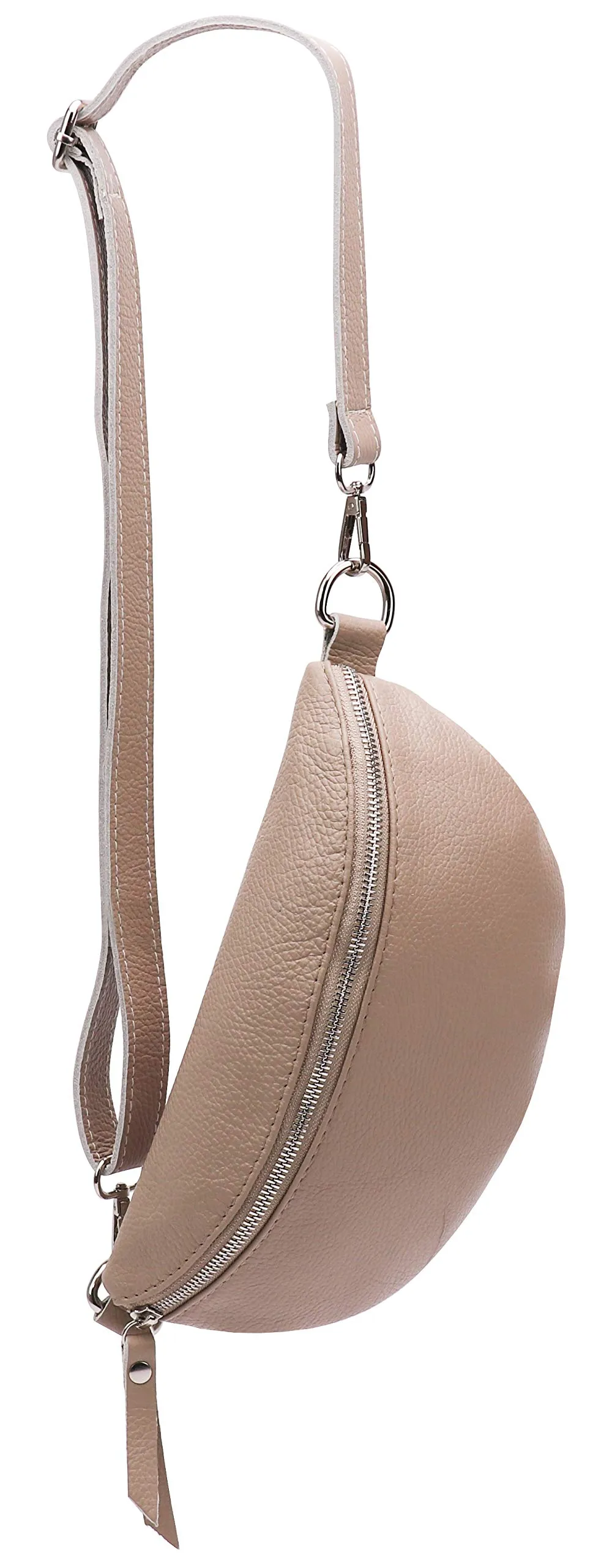 SH Leder ® Karla G359 - Marsupio in vera pelle, marsupio da viaggio, di dimensioni medie, 27 x 15 cm, unisex, beige, Medium - immagine 1