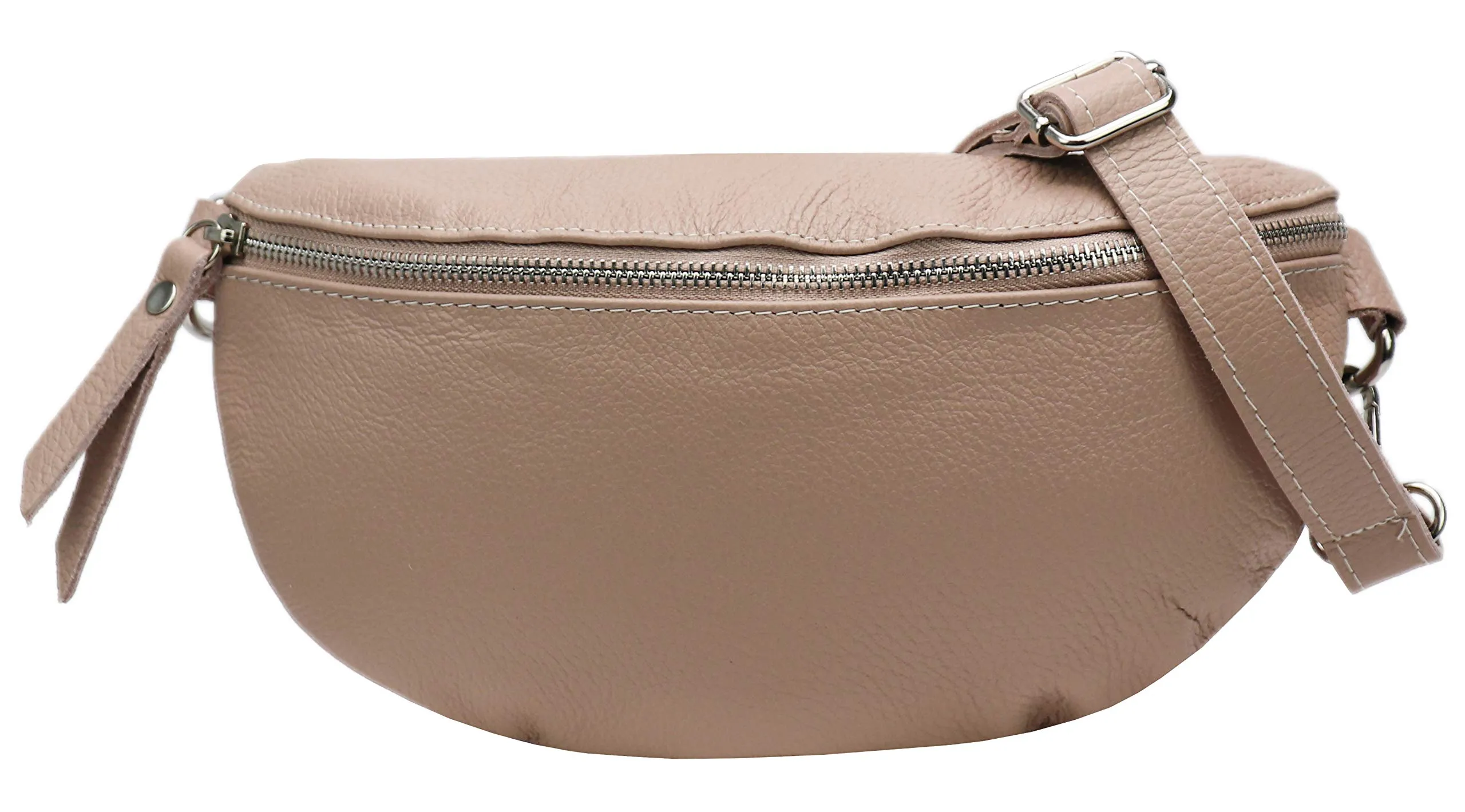 SH Leder ® Karla G359 - Marsupio in vera pelle, marsupio da viaggio, di dimensioni medie, 27 x 15 cm, unisex, beige, Medium - immagine 2
