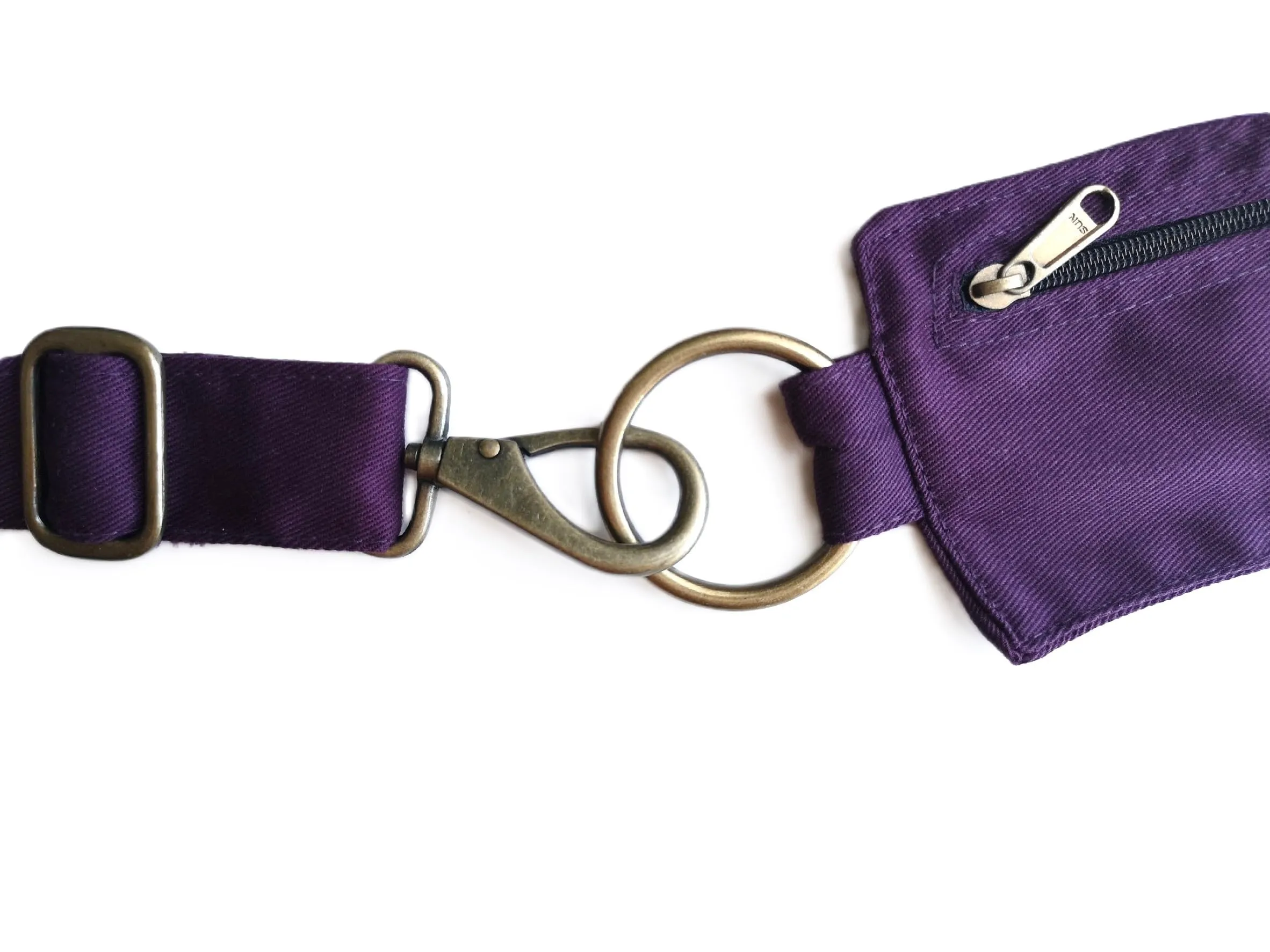 Qhiss® Marsupio Tasca da vita in cotone con chiusura in ottone - immagine 2