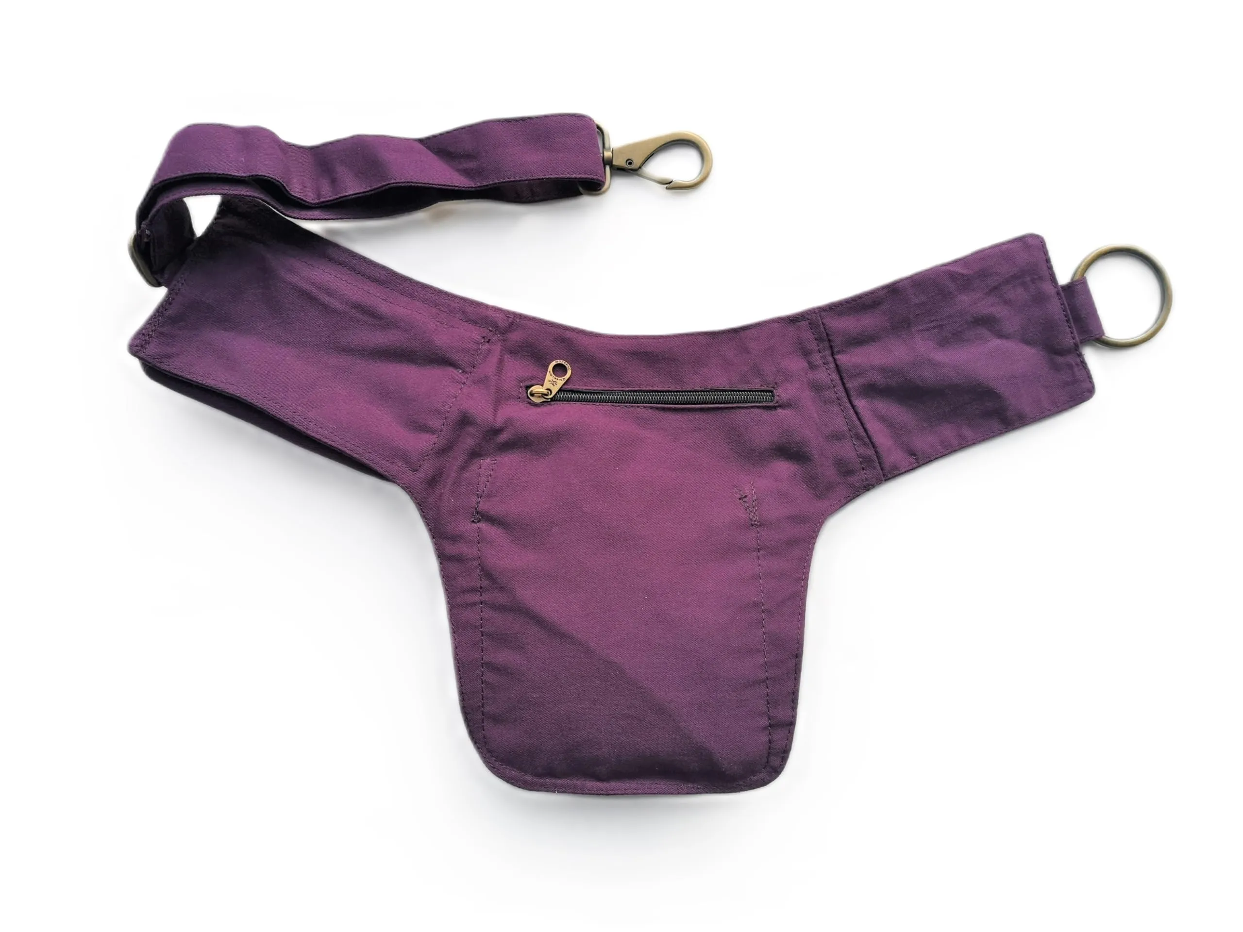 Qhiss® Marsupio Tasca da vita in cotone con chiusura in ottone - immagine 8