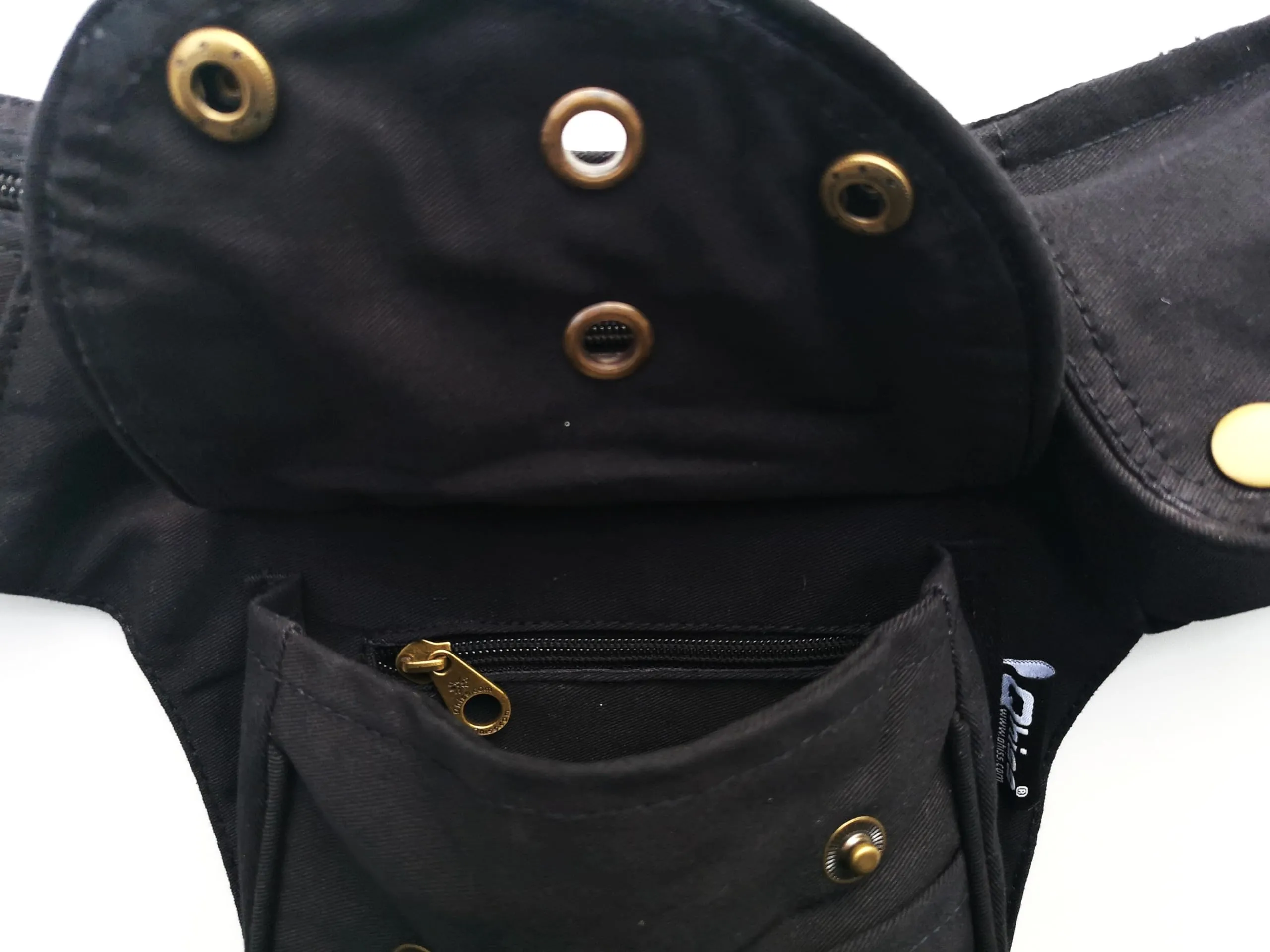 Qhiss® Marsupio Tasca da vita in cotone con chiusura in ottone - immagine 5