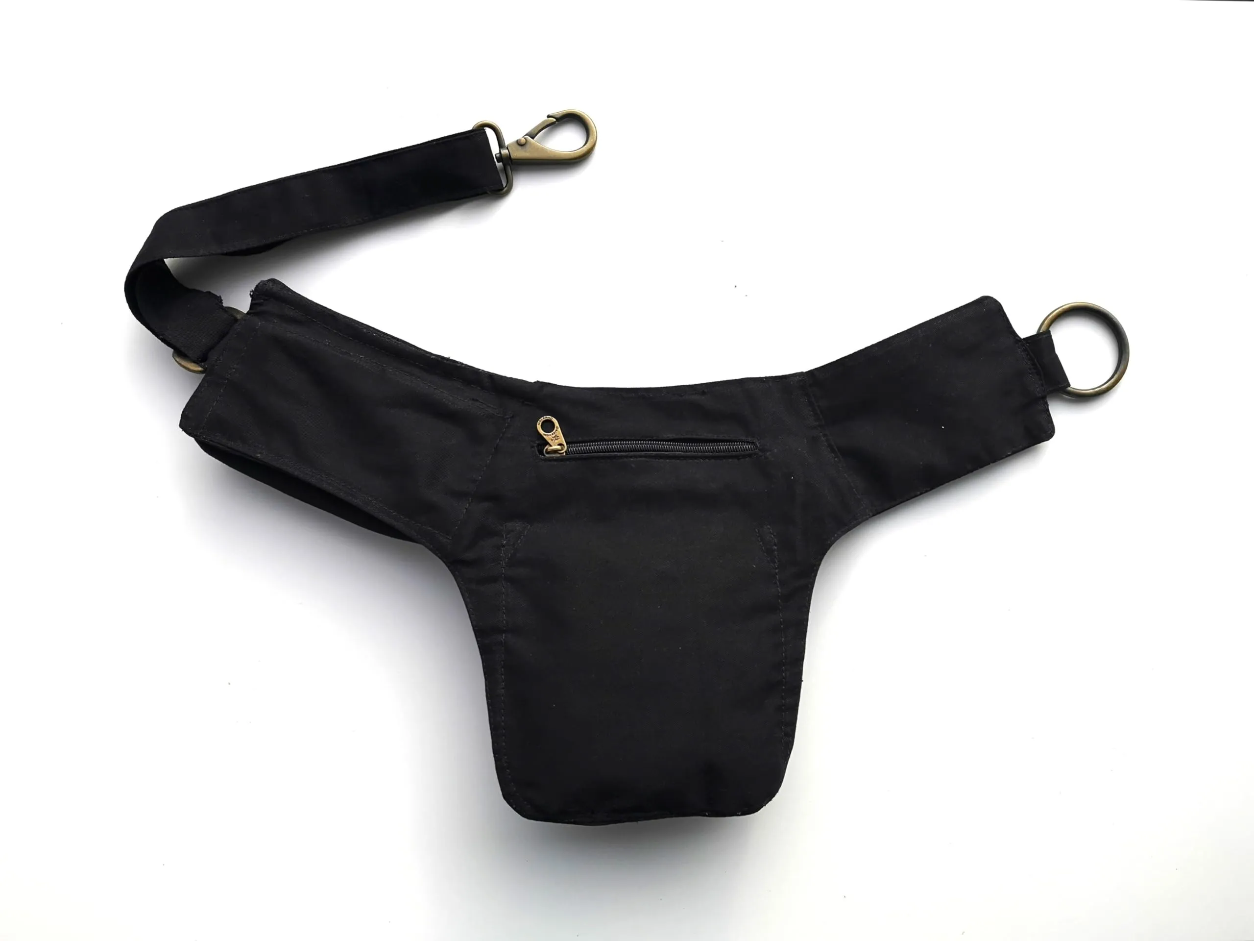 Qhiss® Marsupio Tasca da vita in cotone con chiusura in ottone - immagine 6