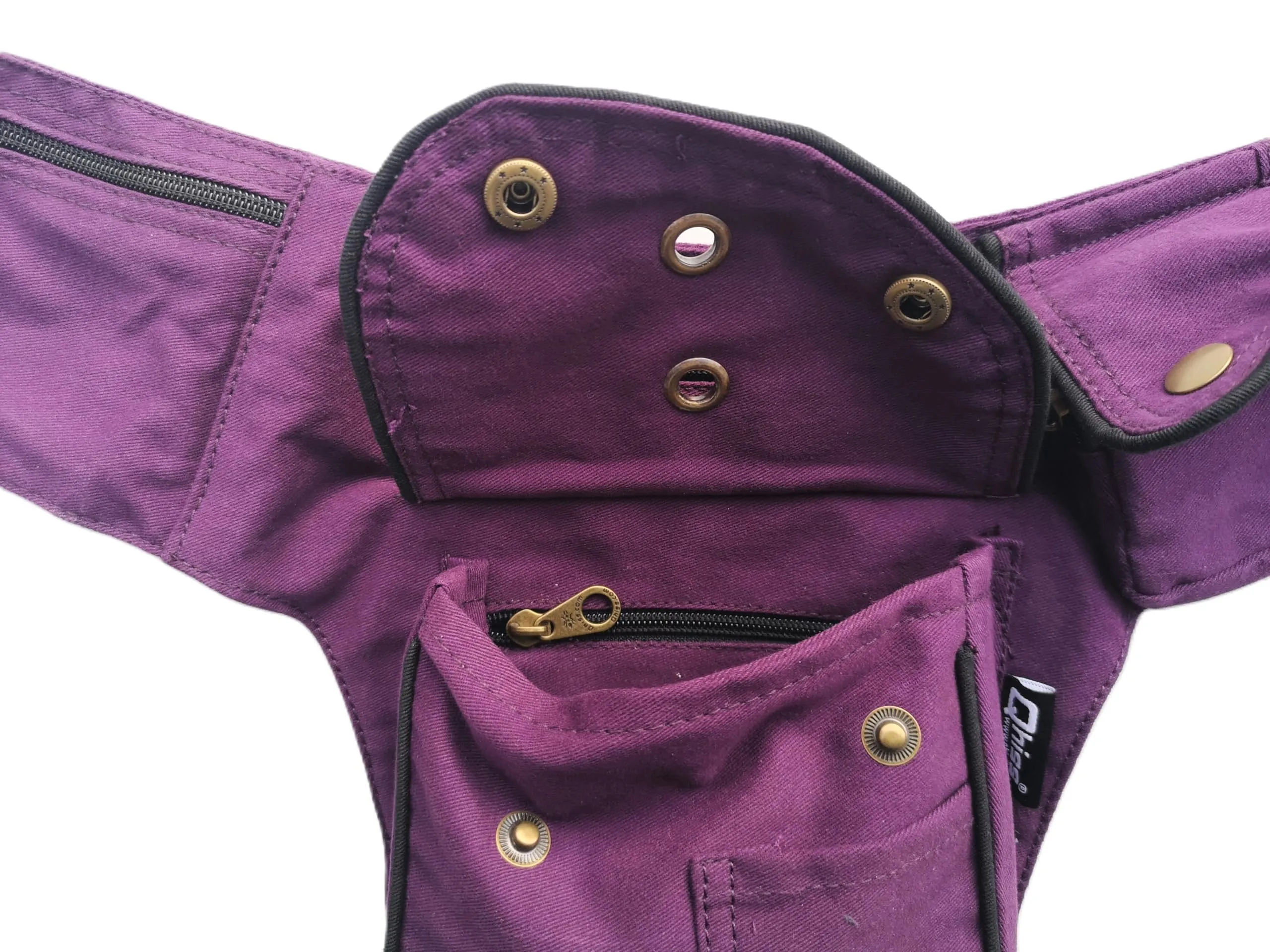 Qhiss® Marsupio Tasca da vita in cotone con chiusura in ottone - immagine 7