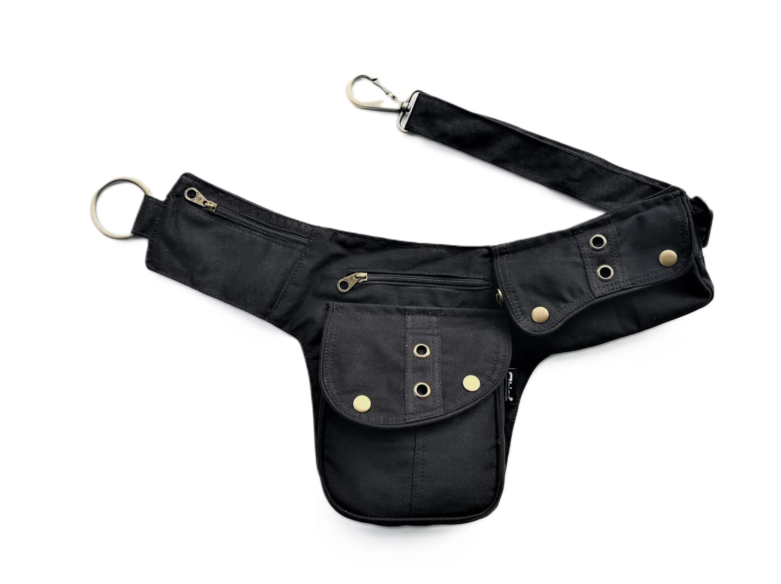 Qhiss® Marsupio Tasca da vita in cotone con chiusura in ottone - immagine 1