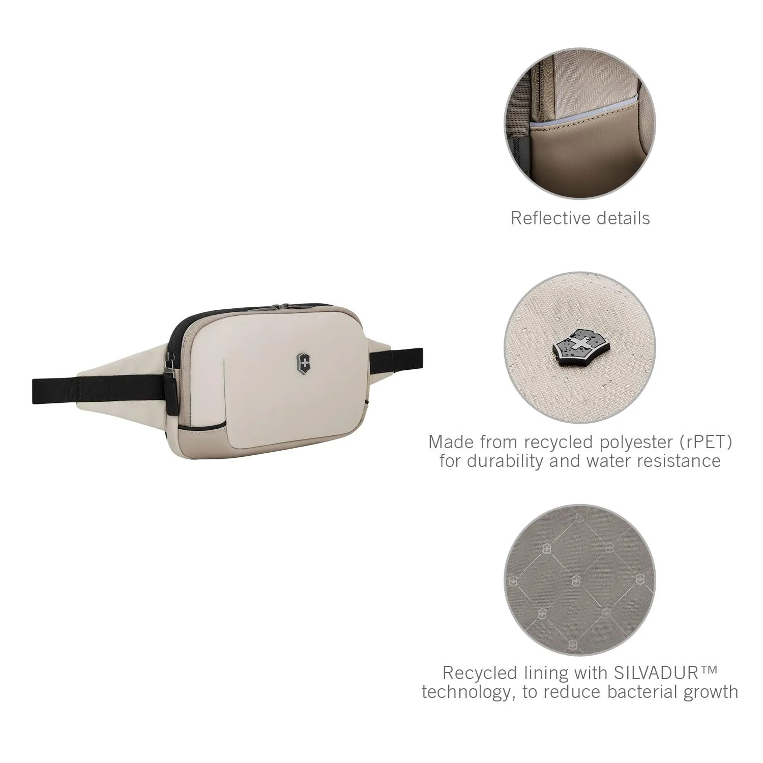 Victorinox Altmont Modern Belt Bag, Borsa da Cintura con Tasca per Cellulare, Marsupio, Accessorio da viaggio, Sicuro, Sottile, Uomo/Donna, Beige - immagine 5
