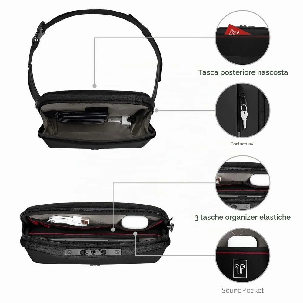 Victorinox Altmont Modern Belt Bag, Borsa da Cintura con Tasca per Cellulare, Marsupio, Accessorio da viaggio, Sicuro, Sottile, Uomo/Donna, Nero - immagine 5