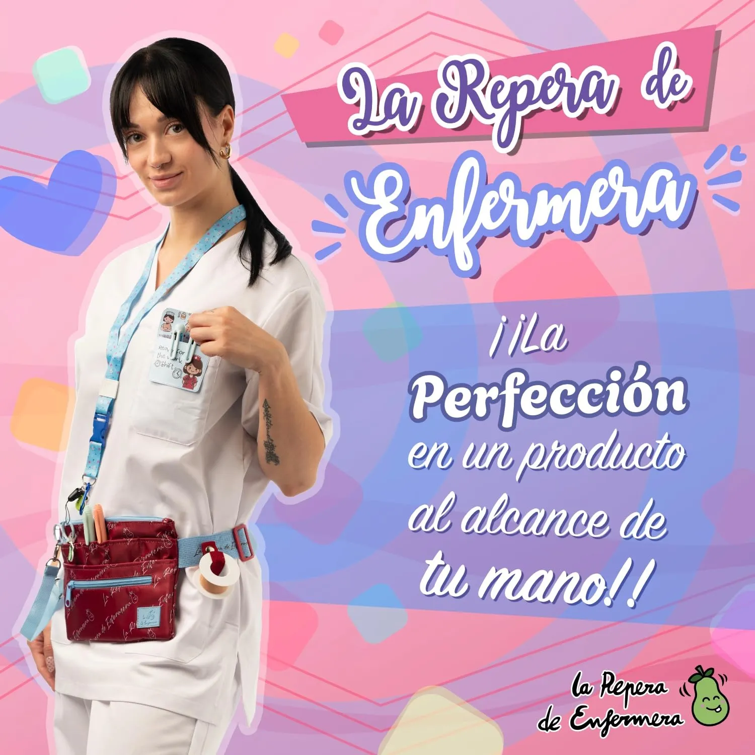 La Repera de Enfermera® Marsupio da infermiere, organizer per infermiere, accessori per infermieri e forbici, regalo per infermiere e TCAE (Blue Ice), blu, Marsupio per infermieri - immagine 5