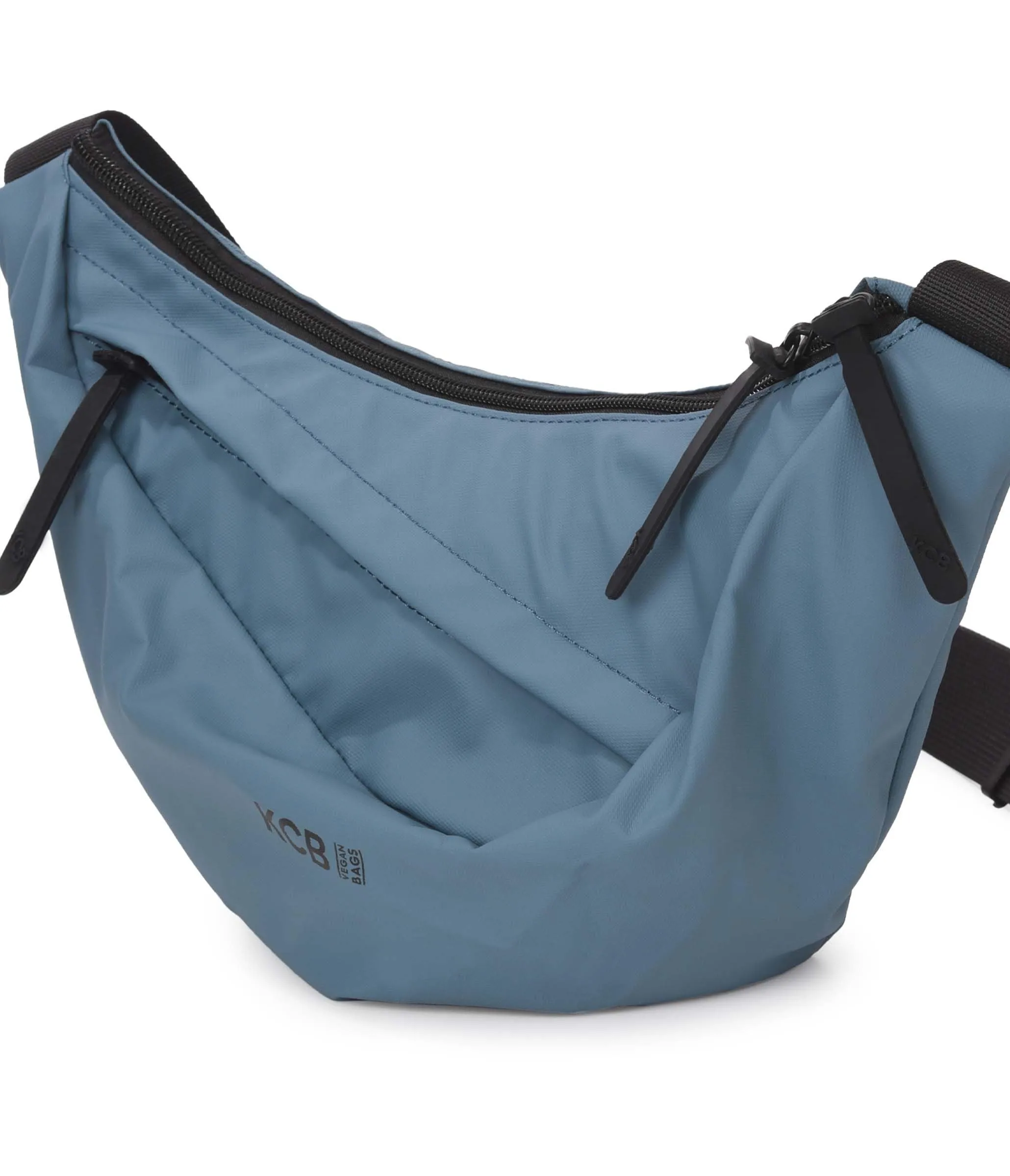 Marsupio grande KCB Skid, stile urbano e funzionale, scomparto doppio con cerniera e tasca posteriore sicura, design comodo e pratico, manico regolabile, 100% vegano, Acqua, Grande, Casual - immagine 2