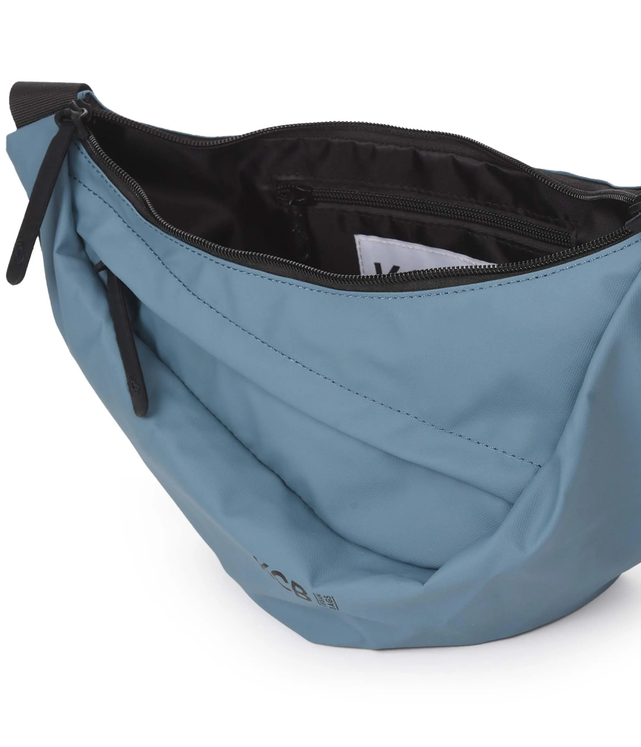 Marsupio grande KCB Skid, stile urbano e funzionale, scomparto doppio con cerniera e tasca posteriore sicura, design comodo e pratico, manico regolabile, 100% vegano, Acqua, Grande, Casual - immagine 4