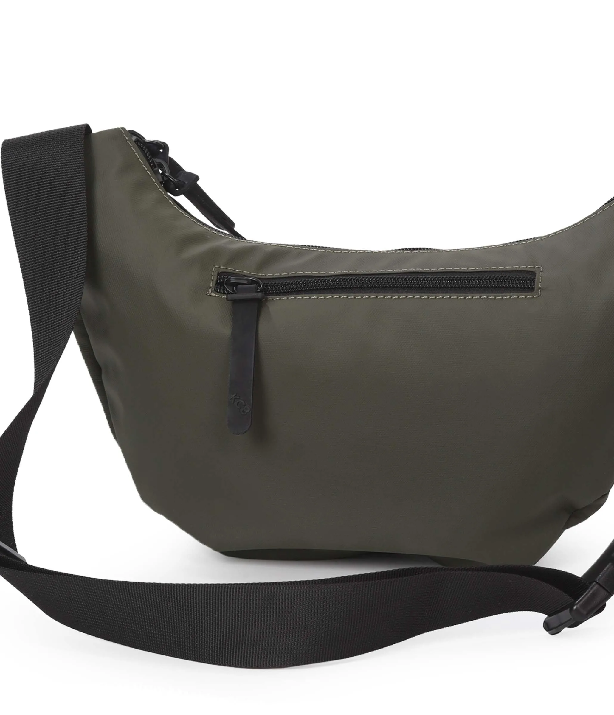 Marsupio grande KCB Skid, stile urbano e funzionale, scomparto doppio con cerniera e tasca posteriore sicura, design comodo e pratico, manico regolabile, 100% vegano, Kaki, Grande, Casual - immagine 3