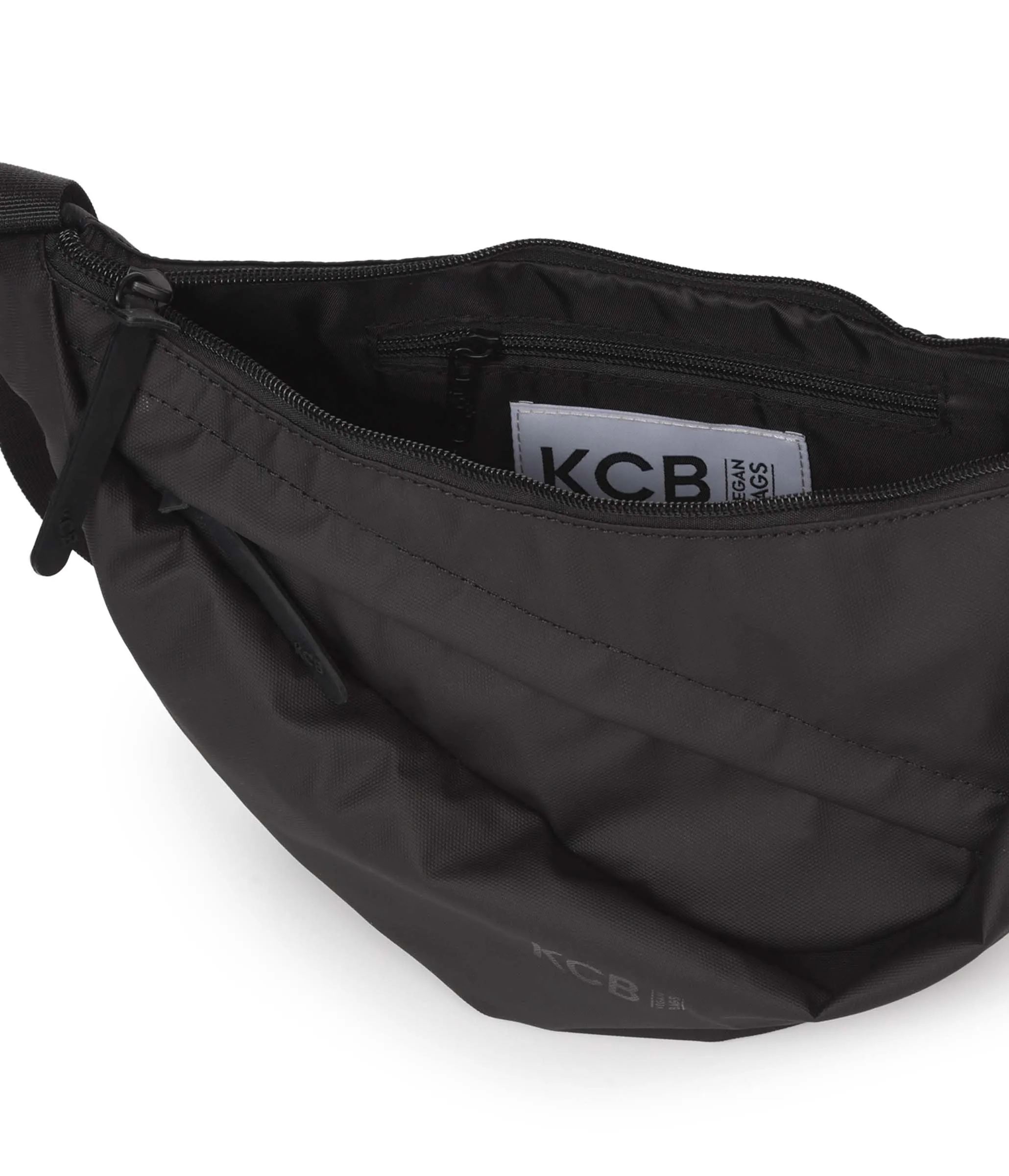 Marsupio grande KCB Skid, stile urbano e funzionale, scomparto doppio con cerniera e tasca posteriore sicura, design comodo e pratico, manico regolabile, 100% vegano, Nero , Grande, Casual - immagine 4