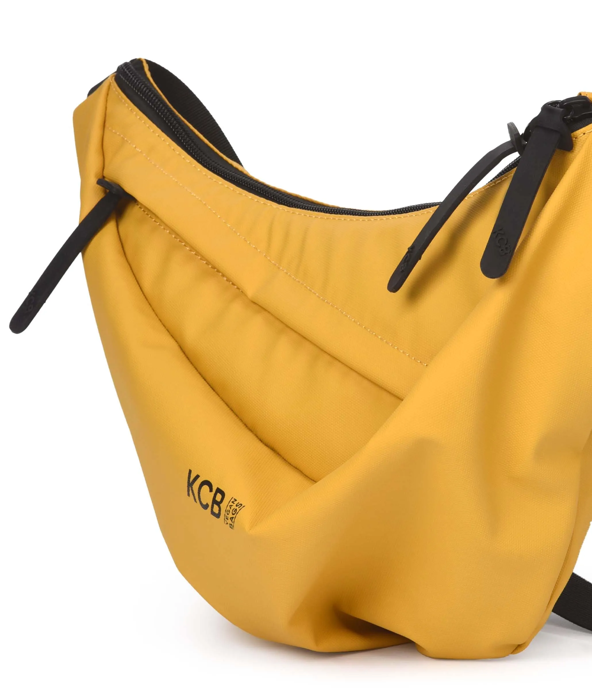 Marsupio grande KCB Skid, stile urbano e funzionale, scomparto doppio con cerniera e tasca posteriore sicura, design comodo e pratico, manico regolabile, 100% vegano, Mostarda, Grande, Casual - immagine 2