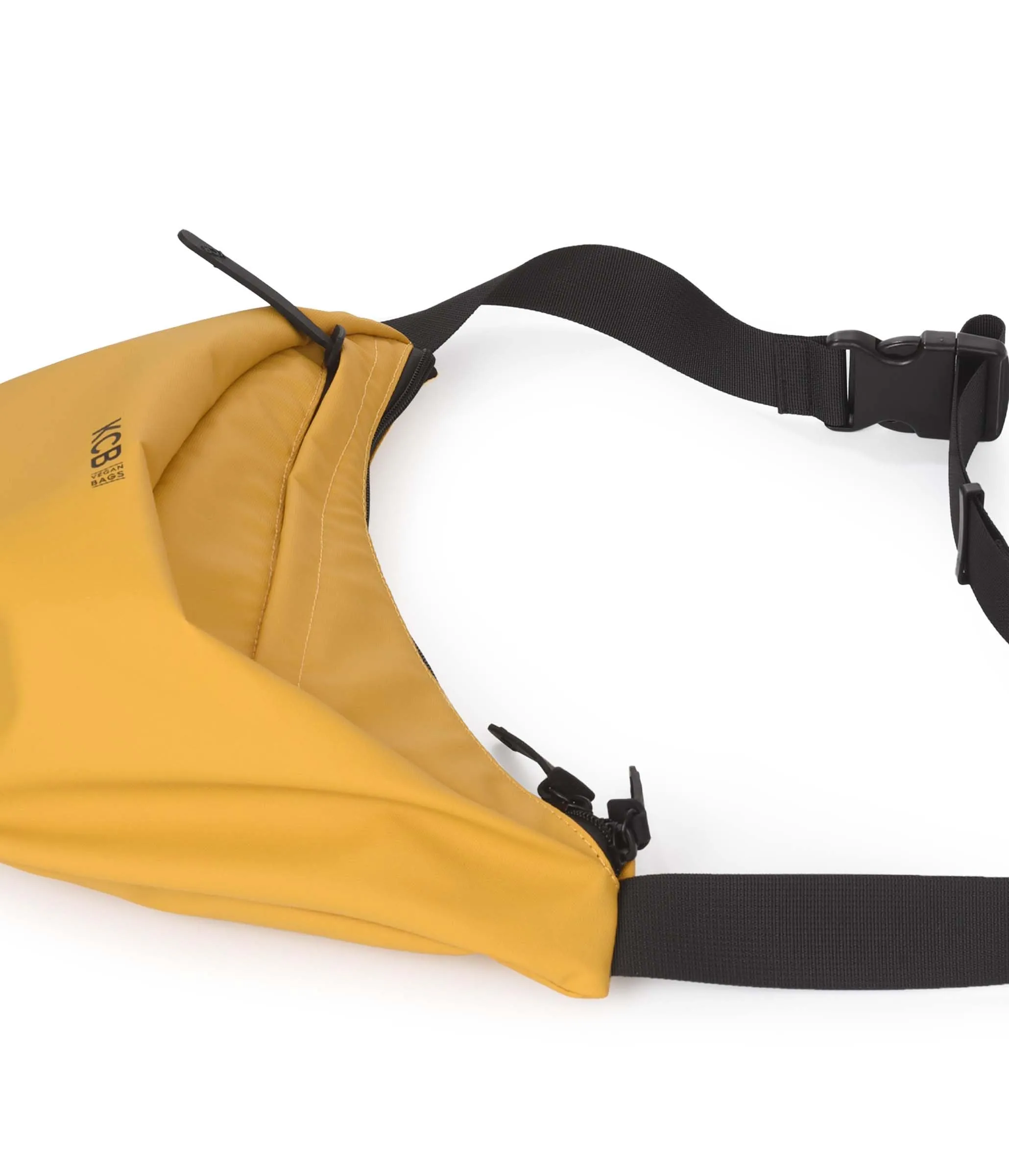 Marsupio grande KCB Skid, stile urbano e funzionale, scomparto doppio con cerniera e tasca posteriore sicura, design comodo e pratico, manico regolabile, 100% vegano, Mostarda, Grande, Casual - immagine 4