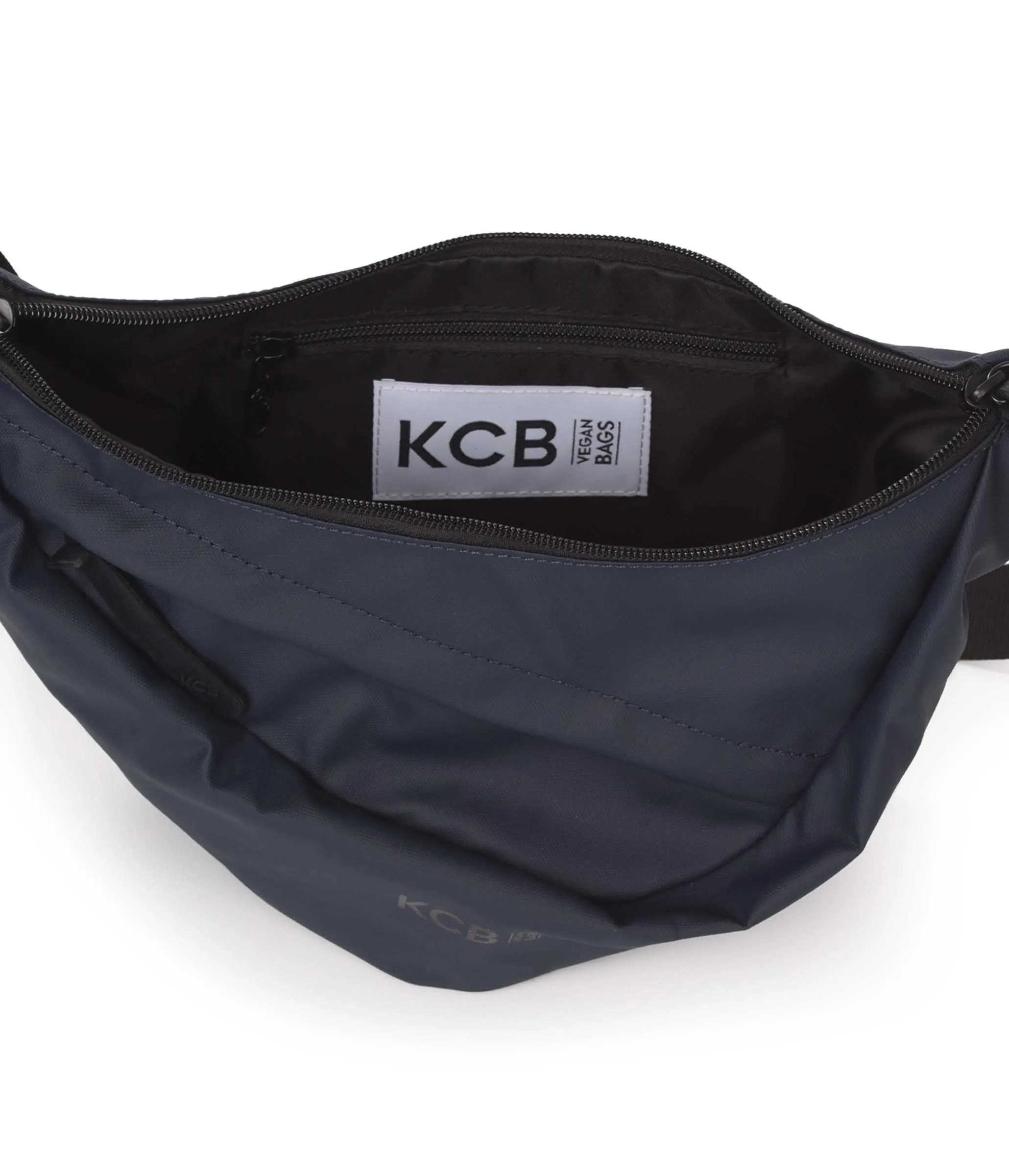 Marsupio grande KCB Skid, stile urbano e funzionale, scomparto doppio con cerniera e tasca posteriore sicura, design comodo e pratico, manico regolabile, 100% vegano, blu, Grande, Casual - immagine 4