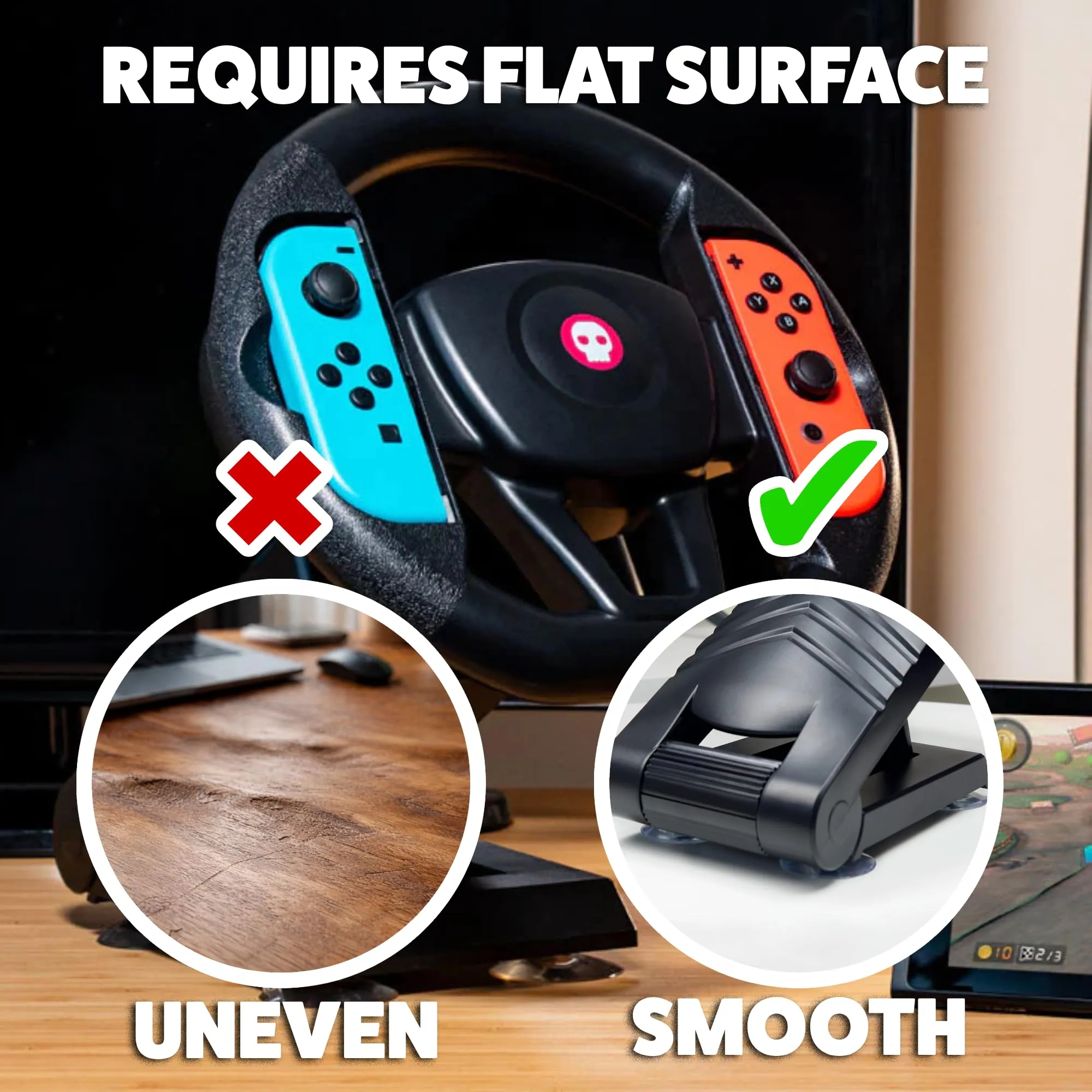 Numskull Supporto da Tavolo con Volante Joy-Con per Nintendo Switch & OLED – Accessorio Volante da Corsa - immagine 6