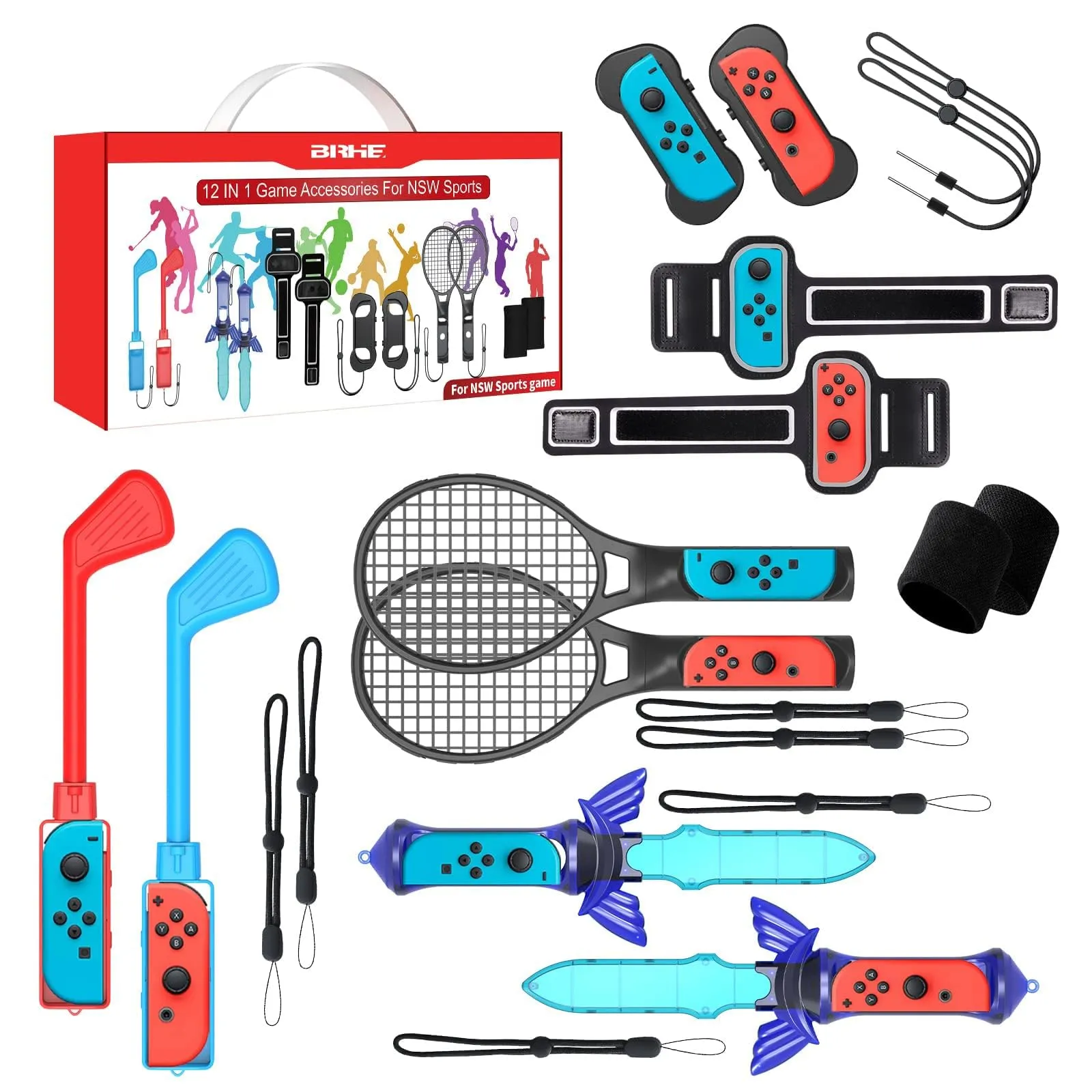 2024 Switch Kit di accessori per Nintendo Switch - 12 in 1 Family Party Pack Set di accessori per il gioco Kit per Nintendo Switch e giochi sportivi OLED - immagine 1