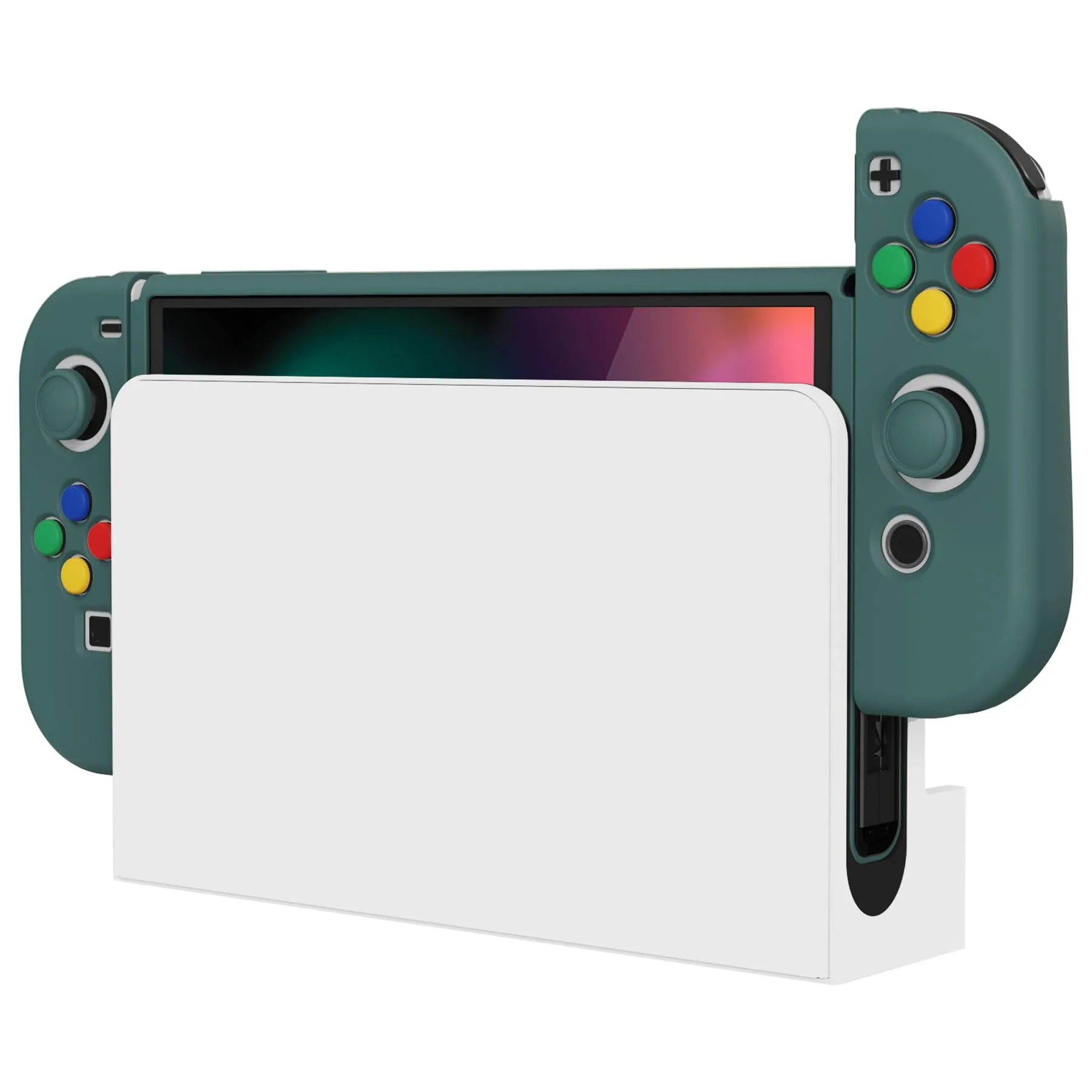 playvital Cover per Nintendo Switch OLED, Custodia Morbida TPU, Verde - immagine 7