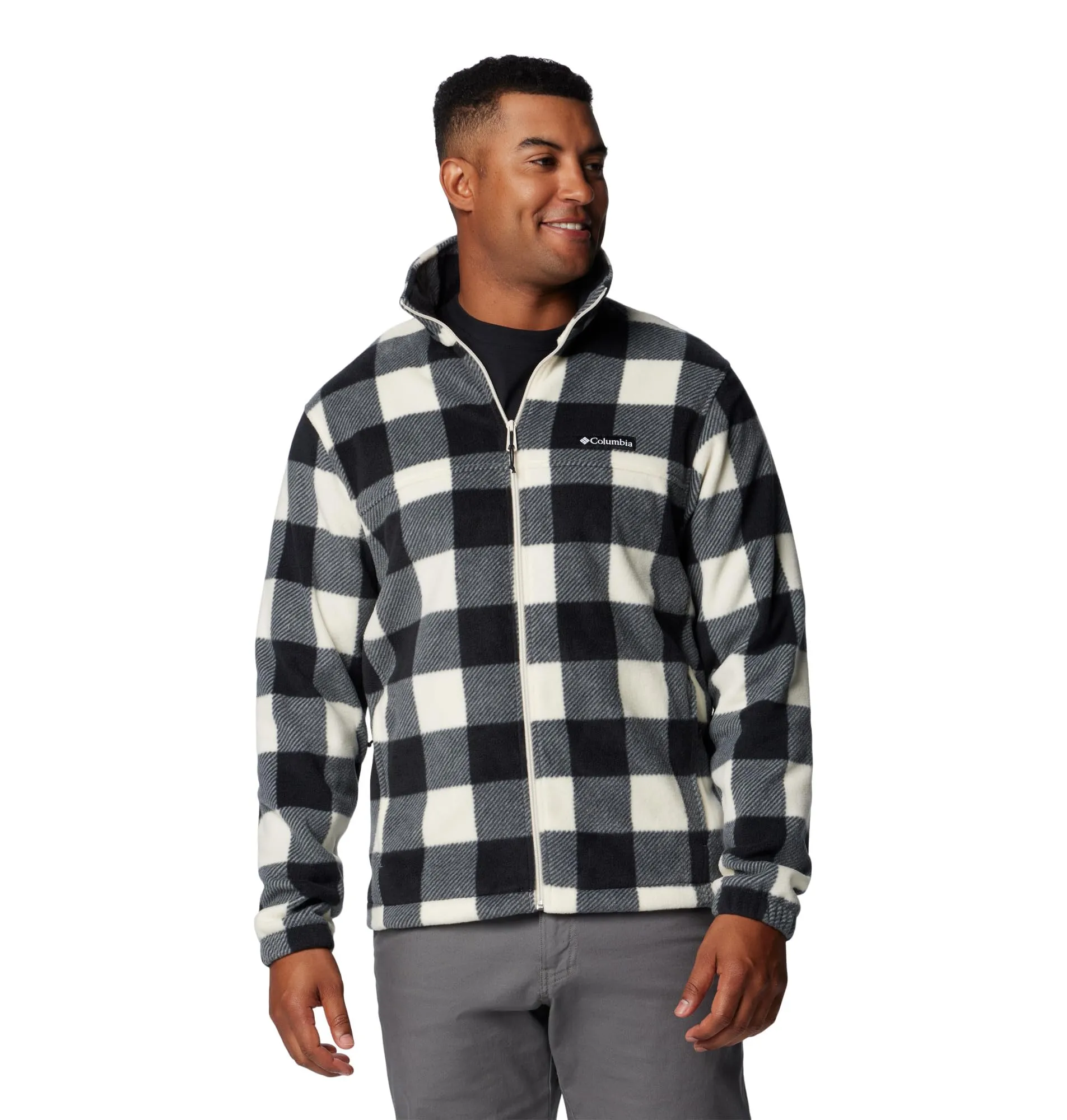 Columbia Steens Mountain Full Zip 2.0, Giacca in pile Uomo, Chalk Check Print, L - immagine 1