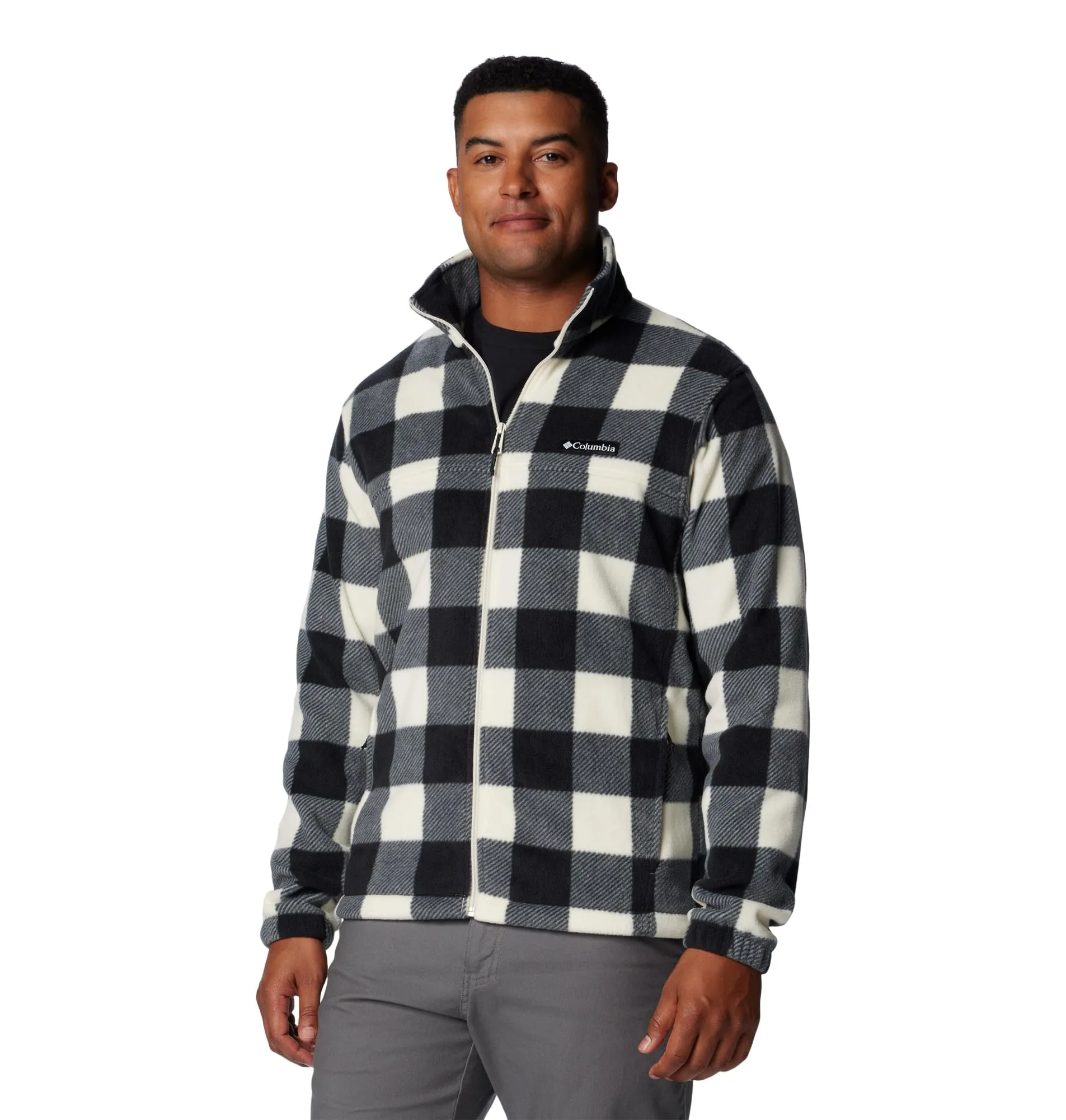 Columbia Steens Mountain Full Zip 2.0, Giacca in pile Uomo, Chalk Check Print, L - immagine 4