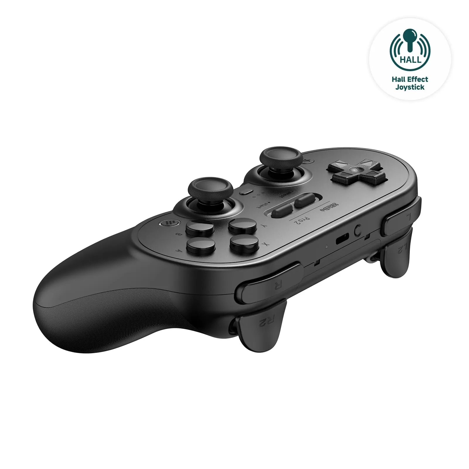 8Bitdo Pro 2 Bluetooth Controller for Switch, Hall Effect Joystick Update, Wireless Gaming Controller for Switch, PC, Android, and Steam Deck & Apple (Black Edition) - immagine 3