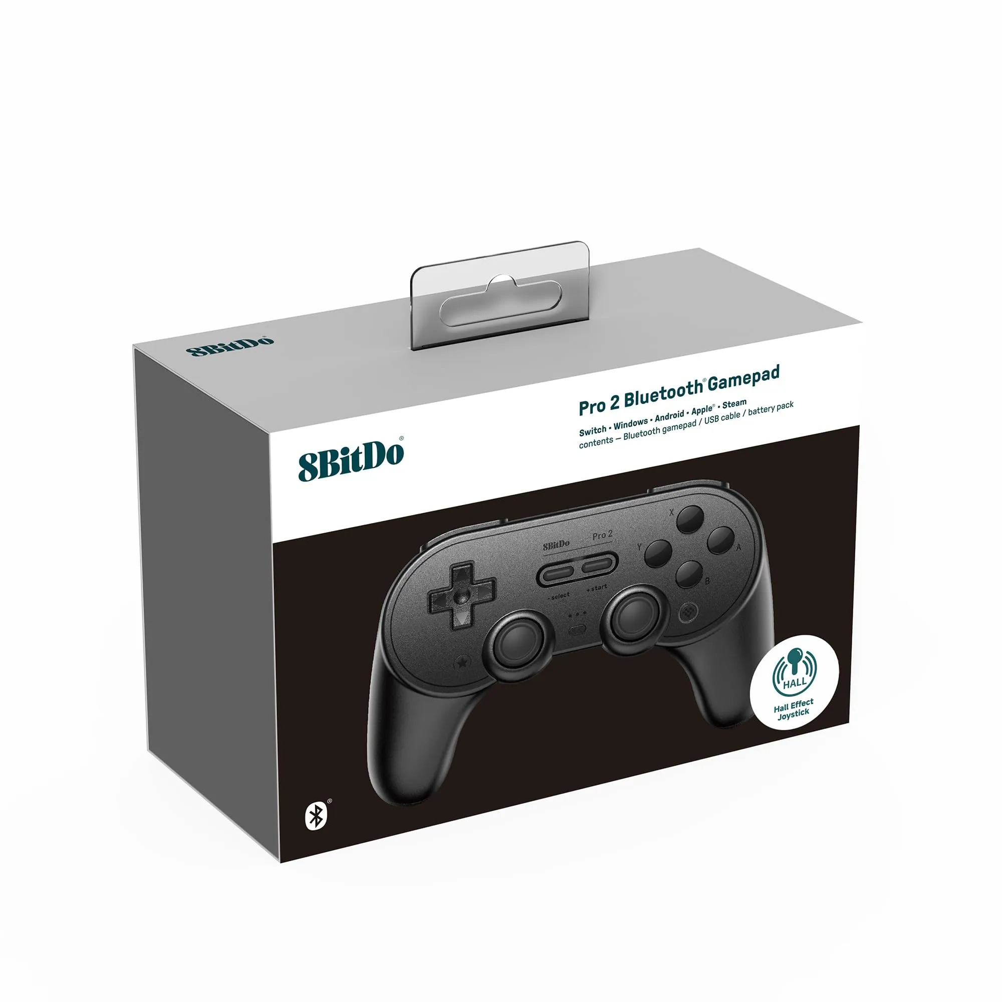 8Bitdo Pro 2 Bluetooth Controller for Switch, Hall Effect Joystick Update, Wireless Gaming Controller for Switch, PC, Android, and Steam Deck & Apple (Black Edition) - immagine 7