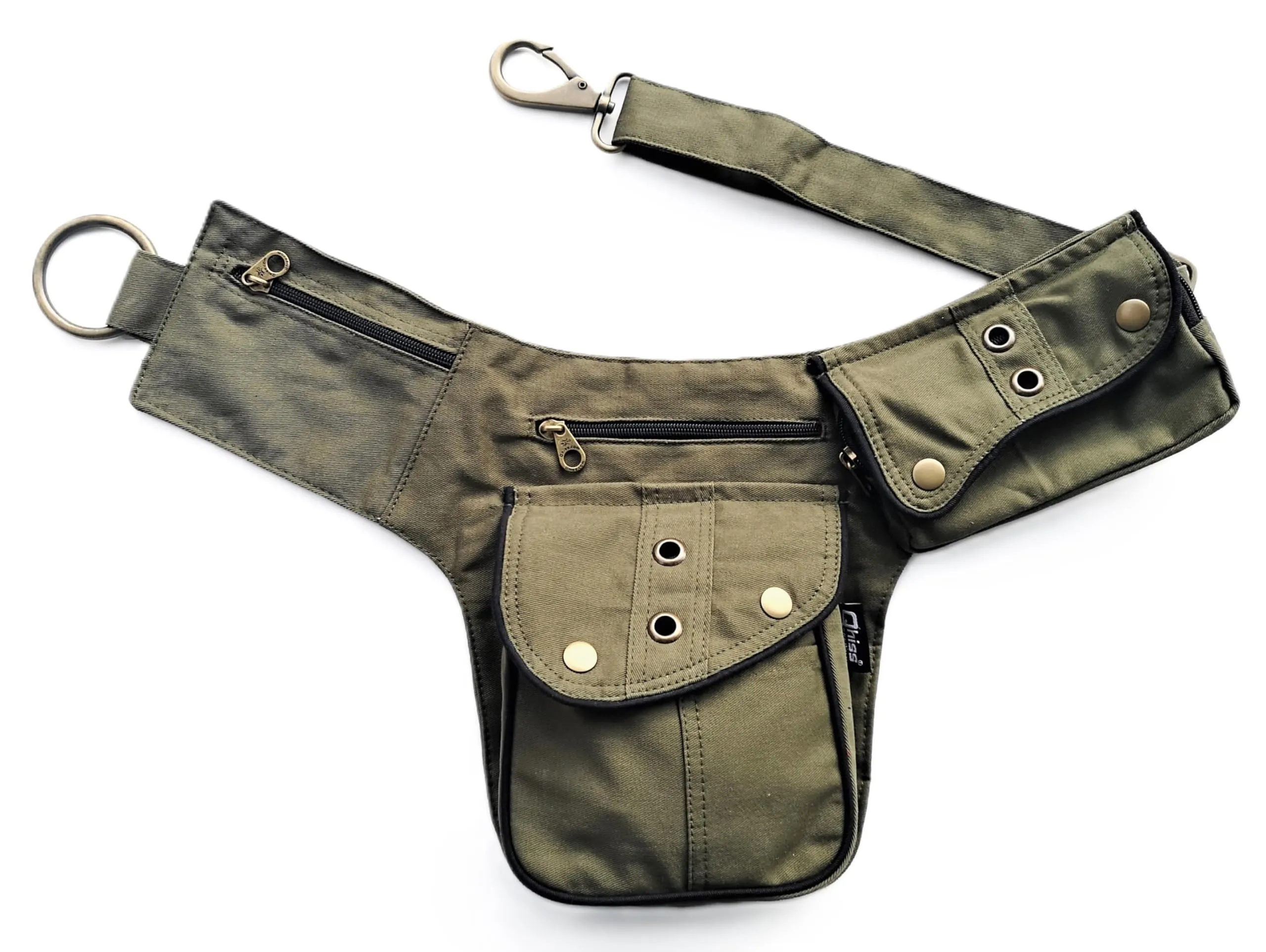 Qhiss® Marsupio Tasca da vita in cotone con chiusura in ottone - immagine 1