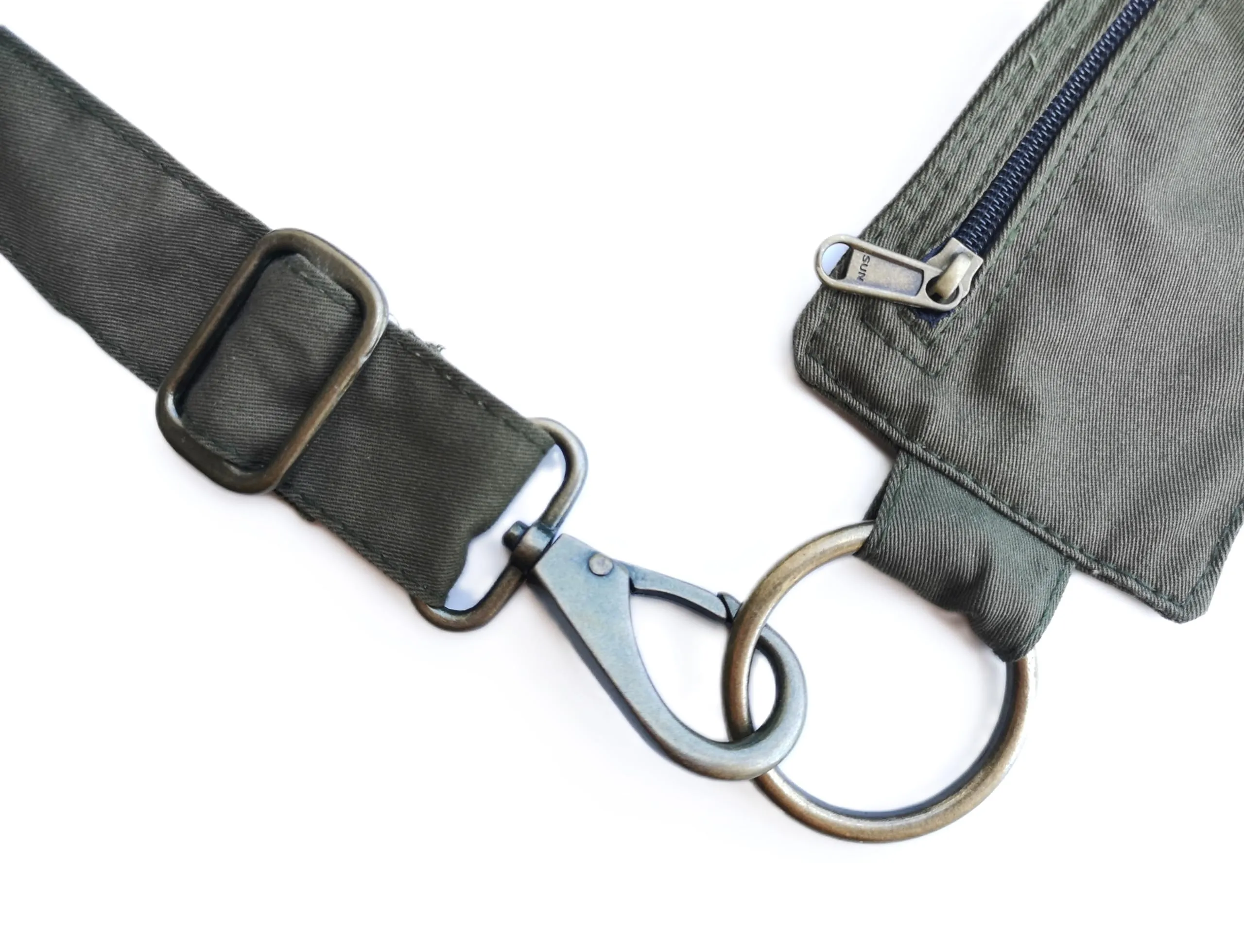 Qhiss® Marsupio Tasca da vita in cotone con chiusura in ottone - immagine 2
