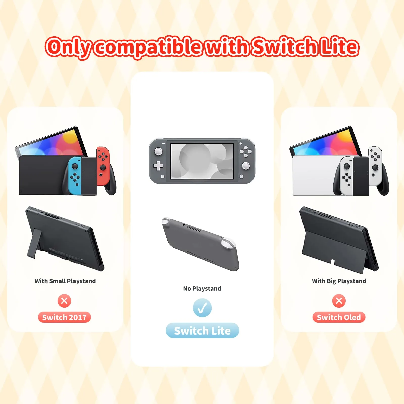 Kuitmor Custodia Protettiva per Switch Lite, Copertura in Silicone Morbido, Protezione Antigraffio per Switch Lite con 2 Cuscinetti Joystick - HLK Off White - immagine 2