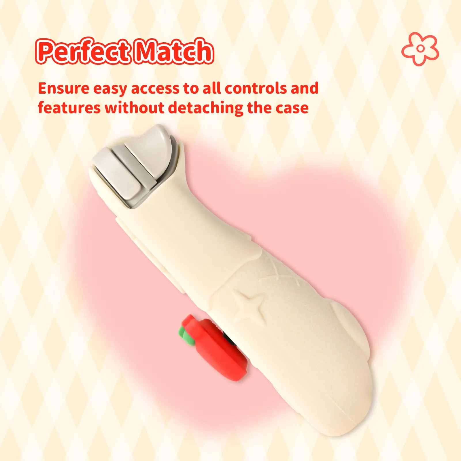 Kuitmor Custodia Protettiva per Switch Lite, Copertura in Silicone Morbido, Protezione Antigraffio per Switch Lite con 2 Cuscinetti Joystick - HLK Off White - immagine 4